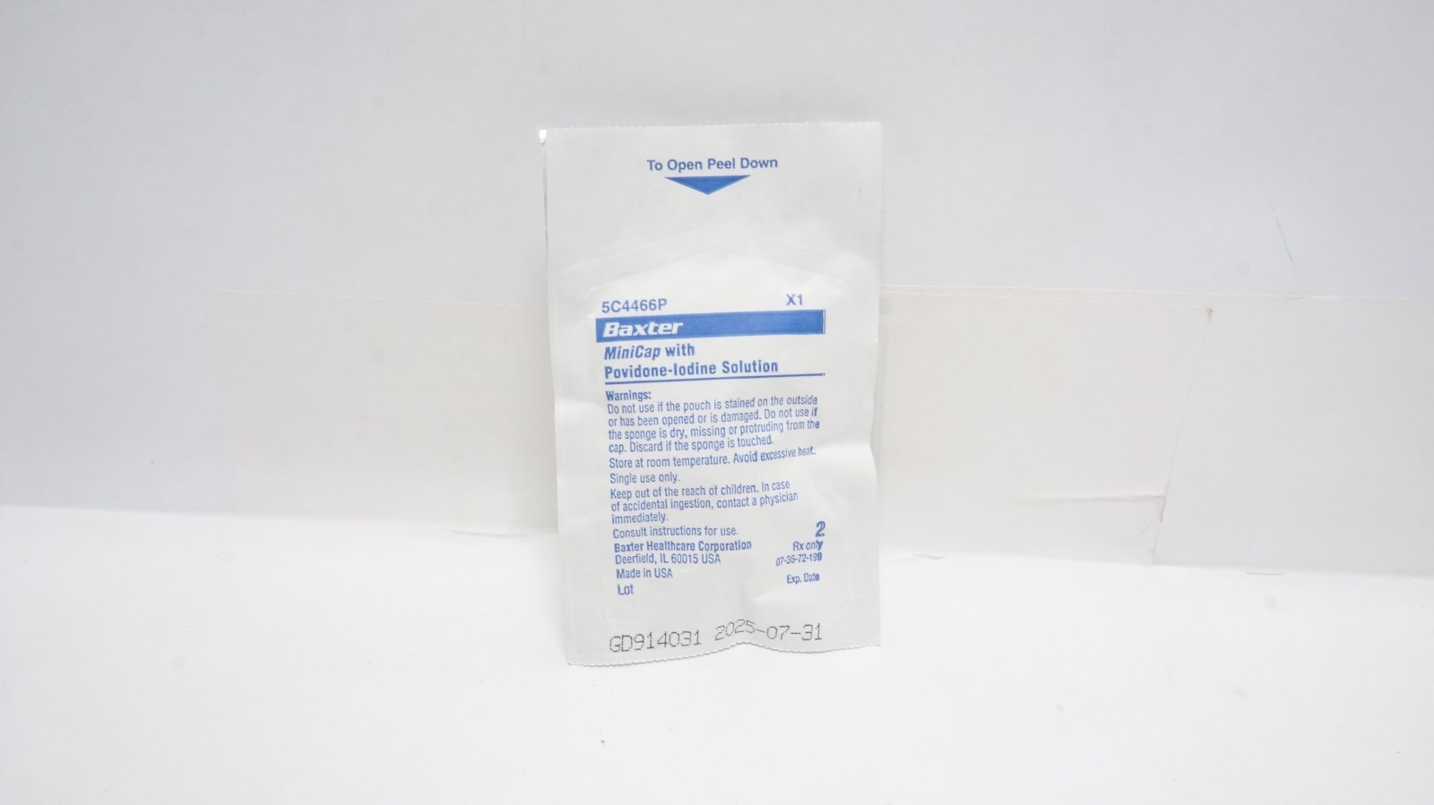 Baxter 5C4466P MiniCap with Povidone-Iodine Solution X1
