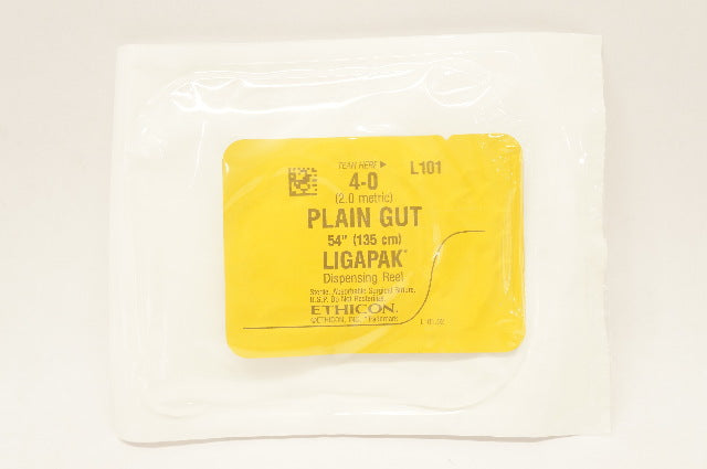 Ethicon L101 4-0 Plain Gut 54"  (135 cm) Ligapak, Absorbable Surgical Suture (x)