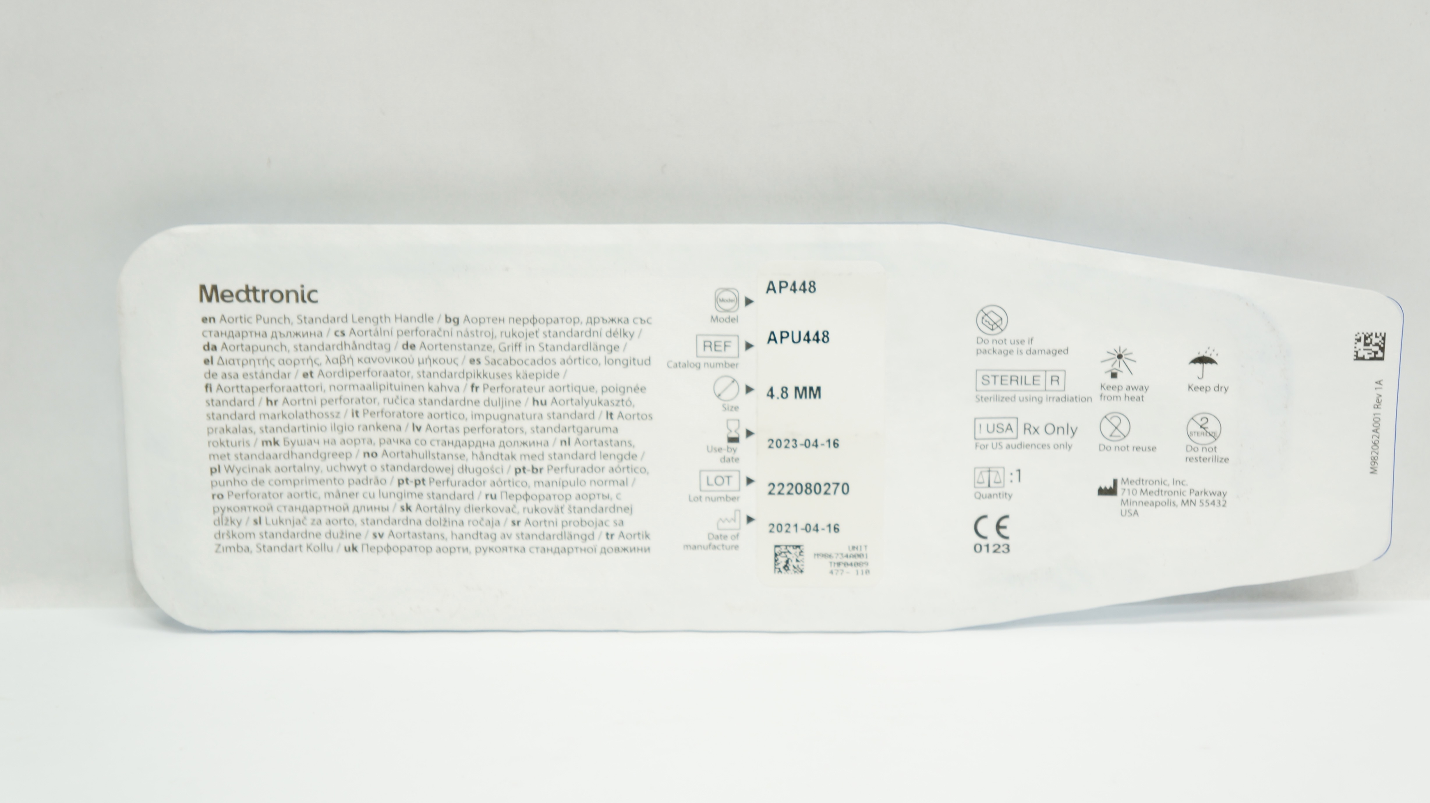 Medtronic APU448 Aortic Punch, Standard Length Handle 4.8mm (x)