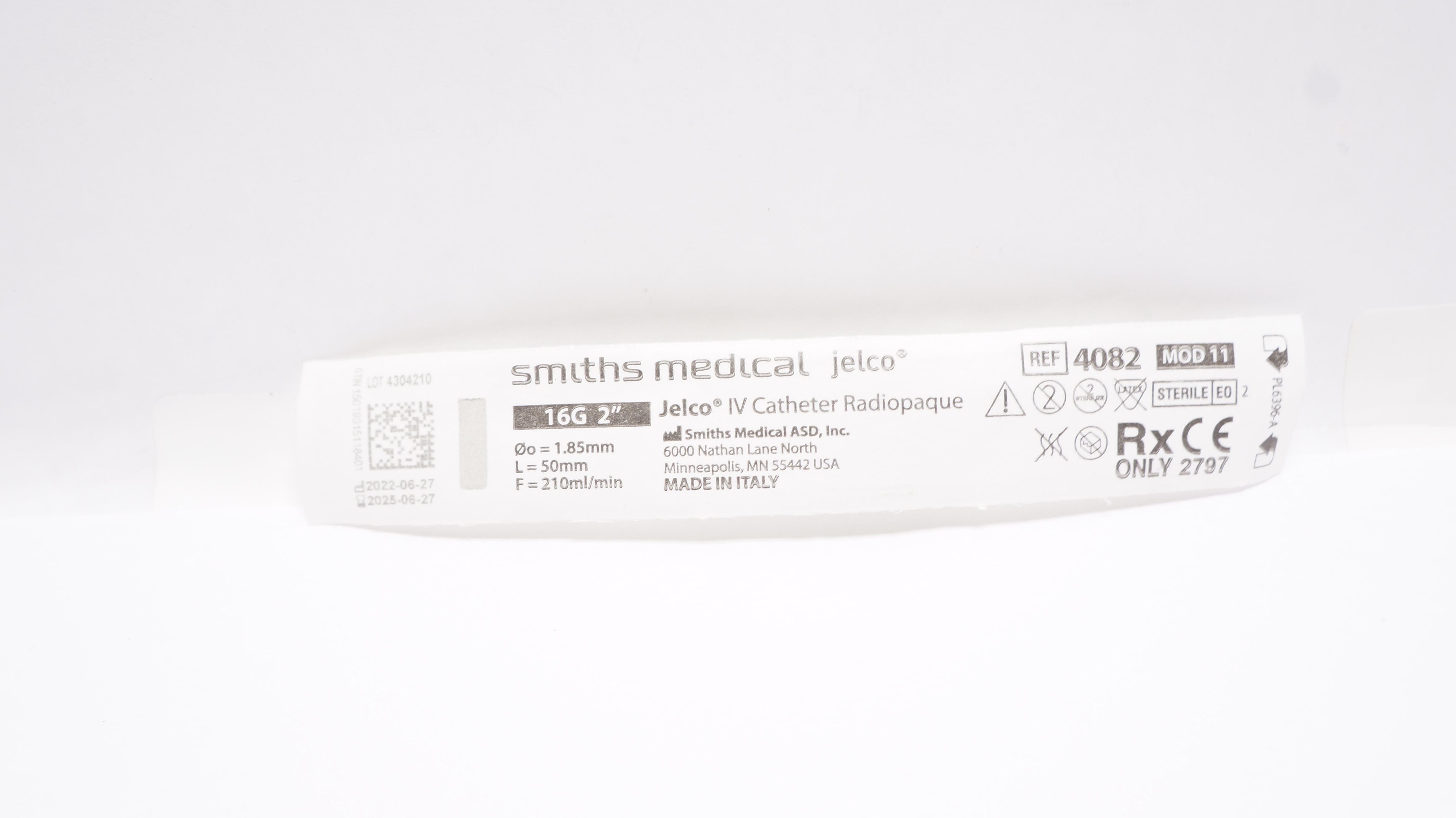 Smiths Medical 4082 Jelco I.V. Cath. Radiopaque 16G x 2inch 210ml/min
