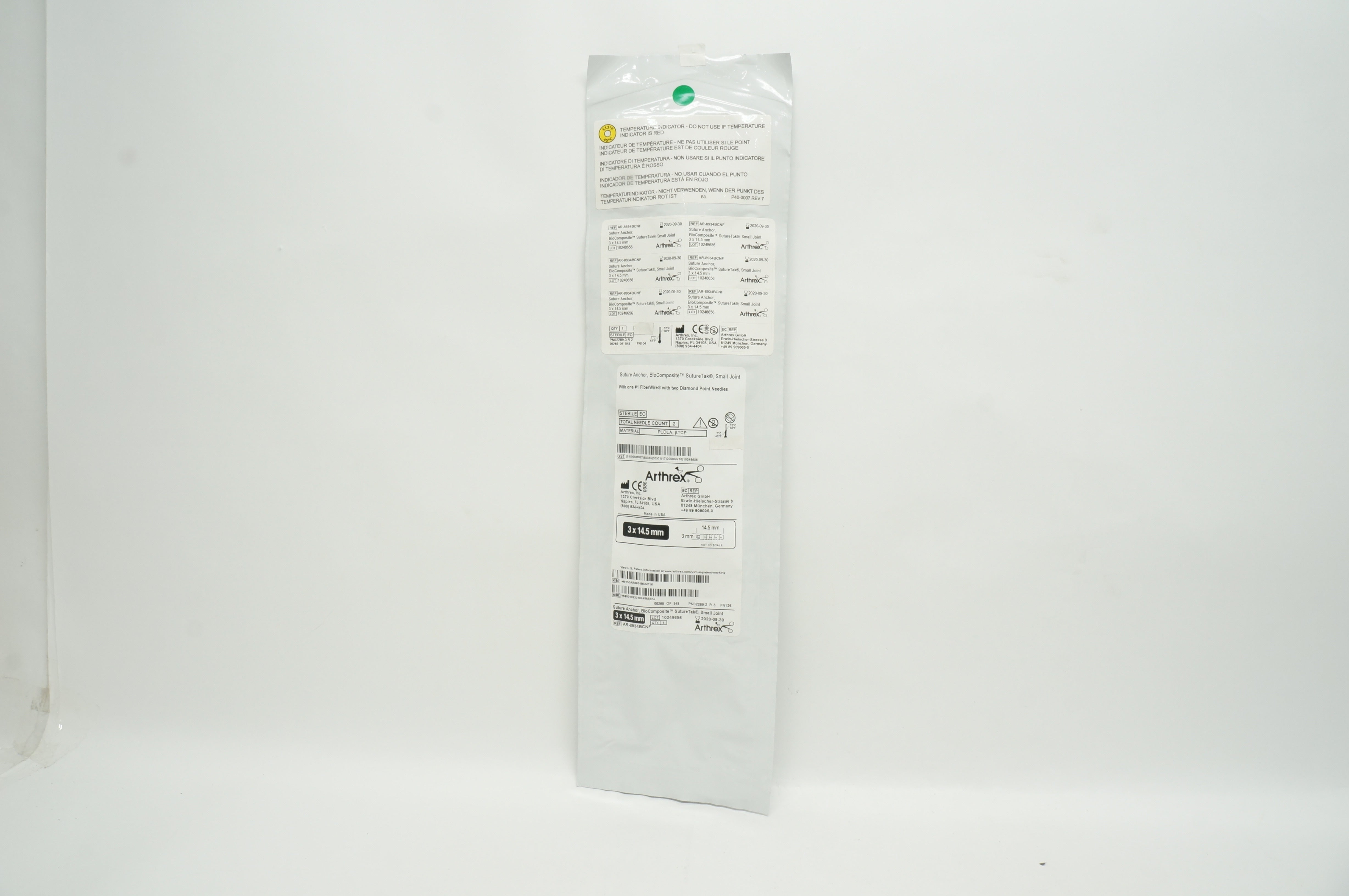 Arthrex AR-8934BCNF Stre Anchor BioComposite SutureTak Small Joint 3 x 14.5mm(x)