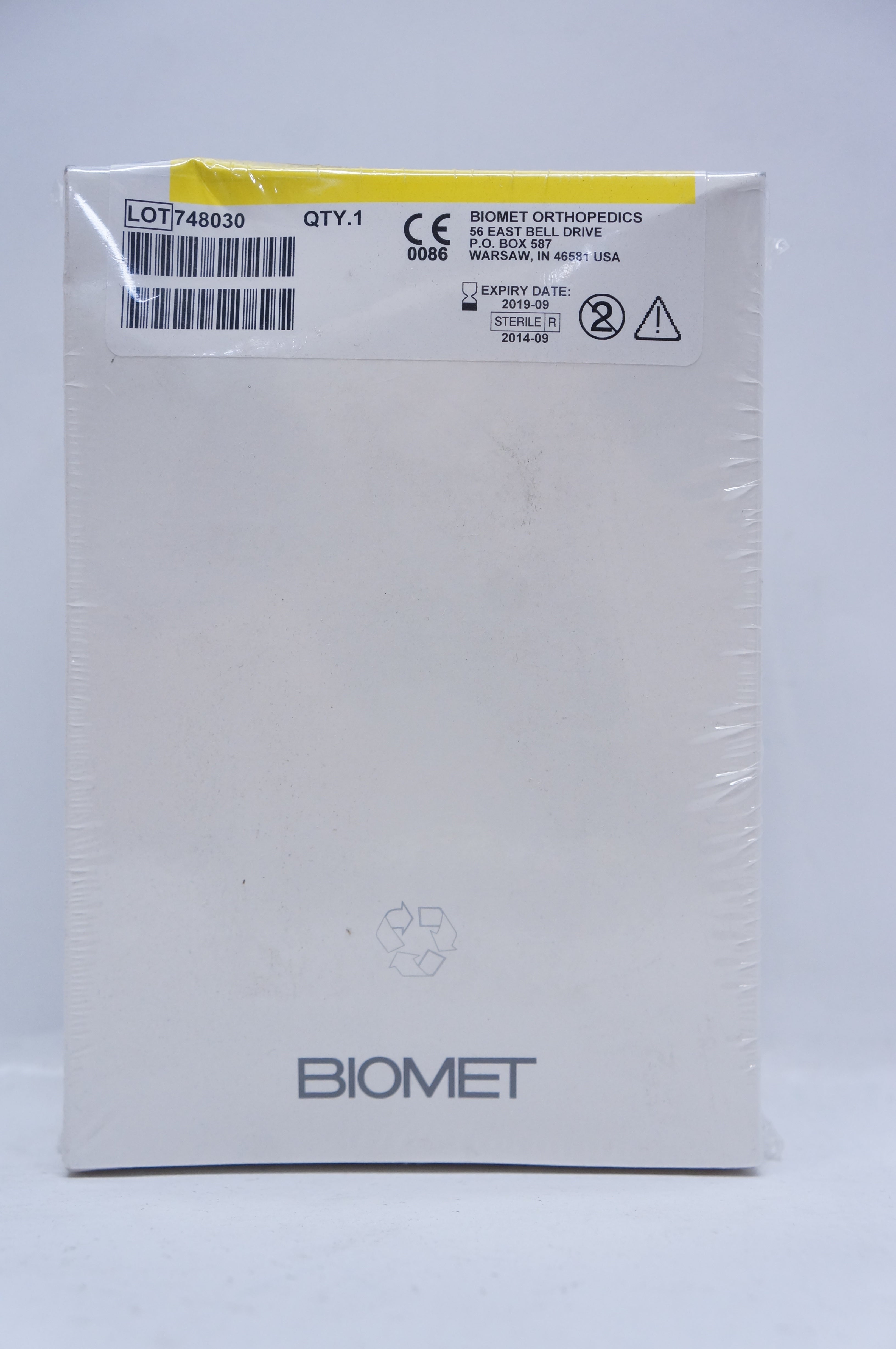 Biomet 183422 Vanguard DCM CR Tibial Bearing 12mm x 63/67mm (x)