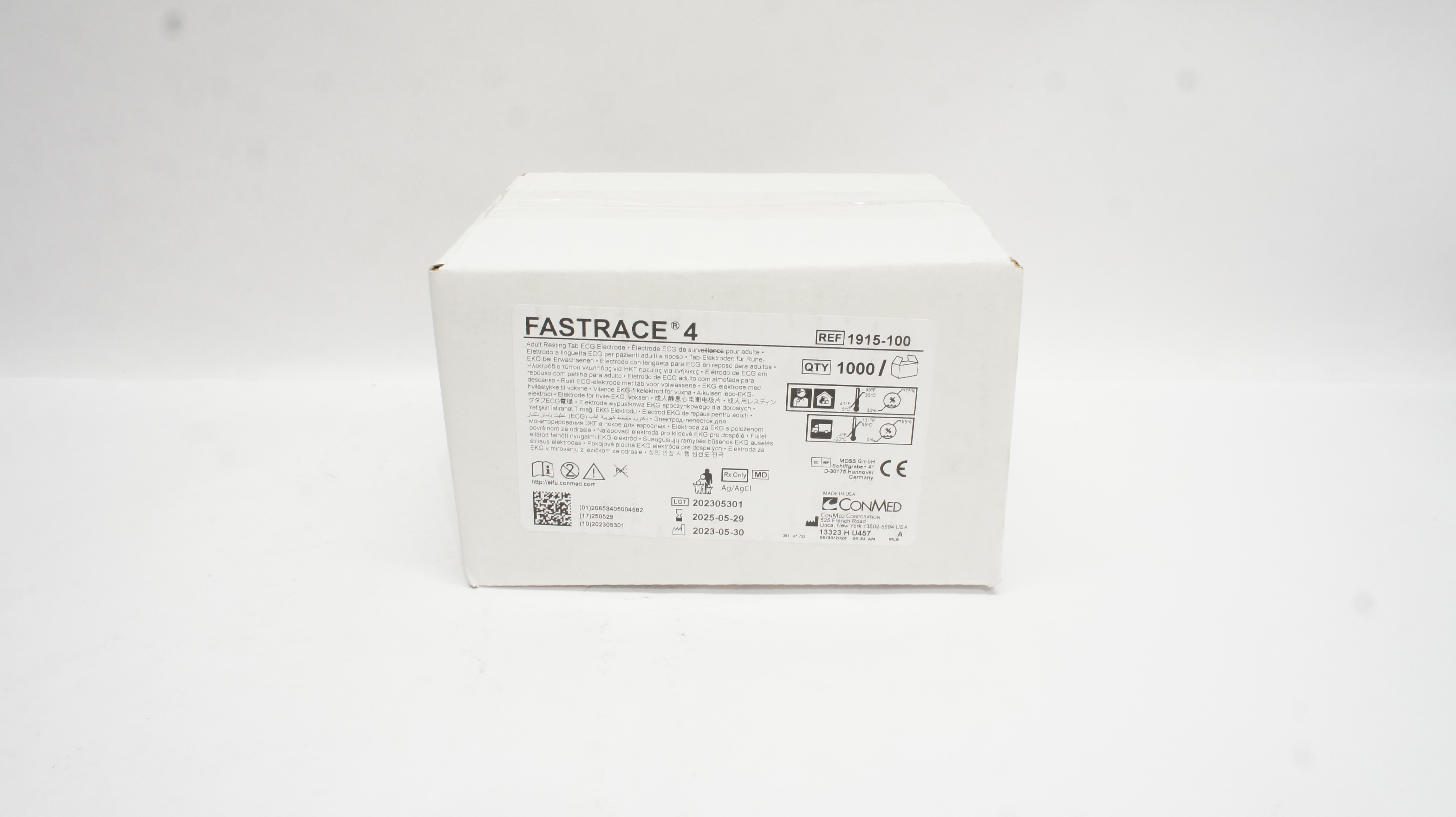 ConMed 1915-100 FASTRACE 4 Adult Resting Tab ECG Electrode - Box of 1000