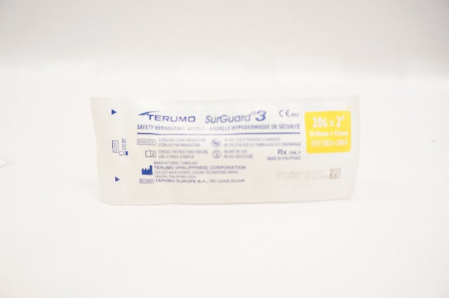 Terumo SG3+2051 SurGuard3 Safety Hypodermic Ndle 20G x 2inch