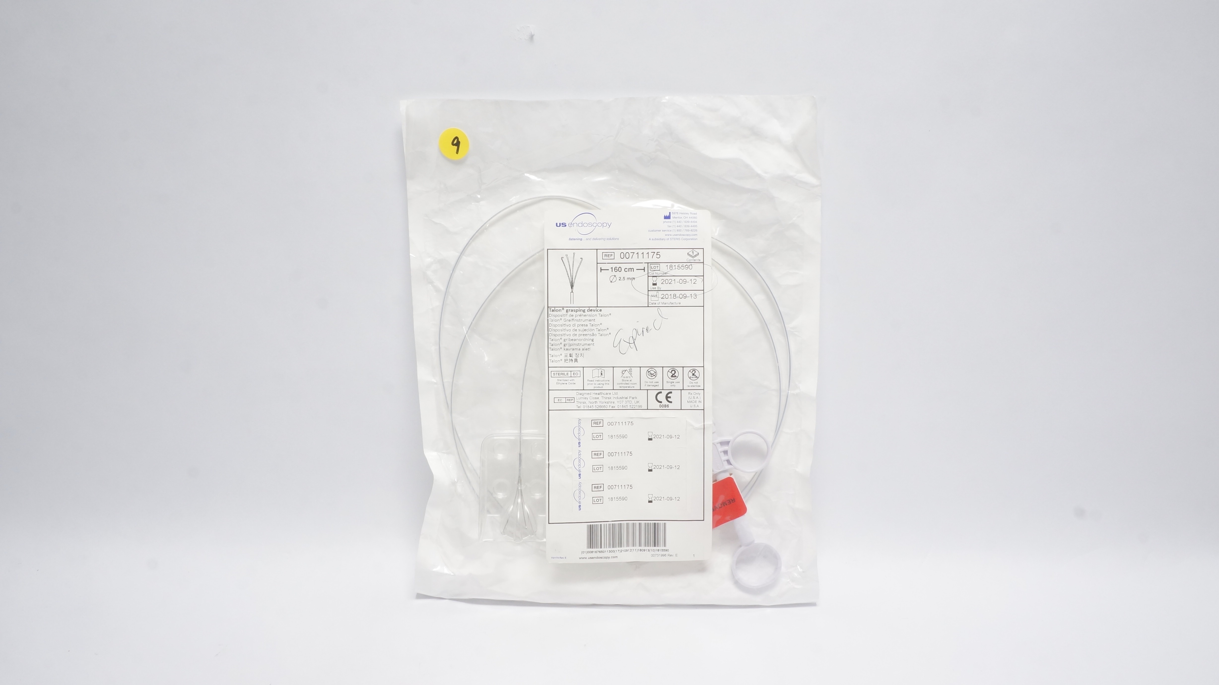 US Endoscopy 00711175 Talon Grasping Device 160cm x 2.5mm (x)