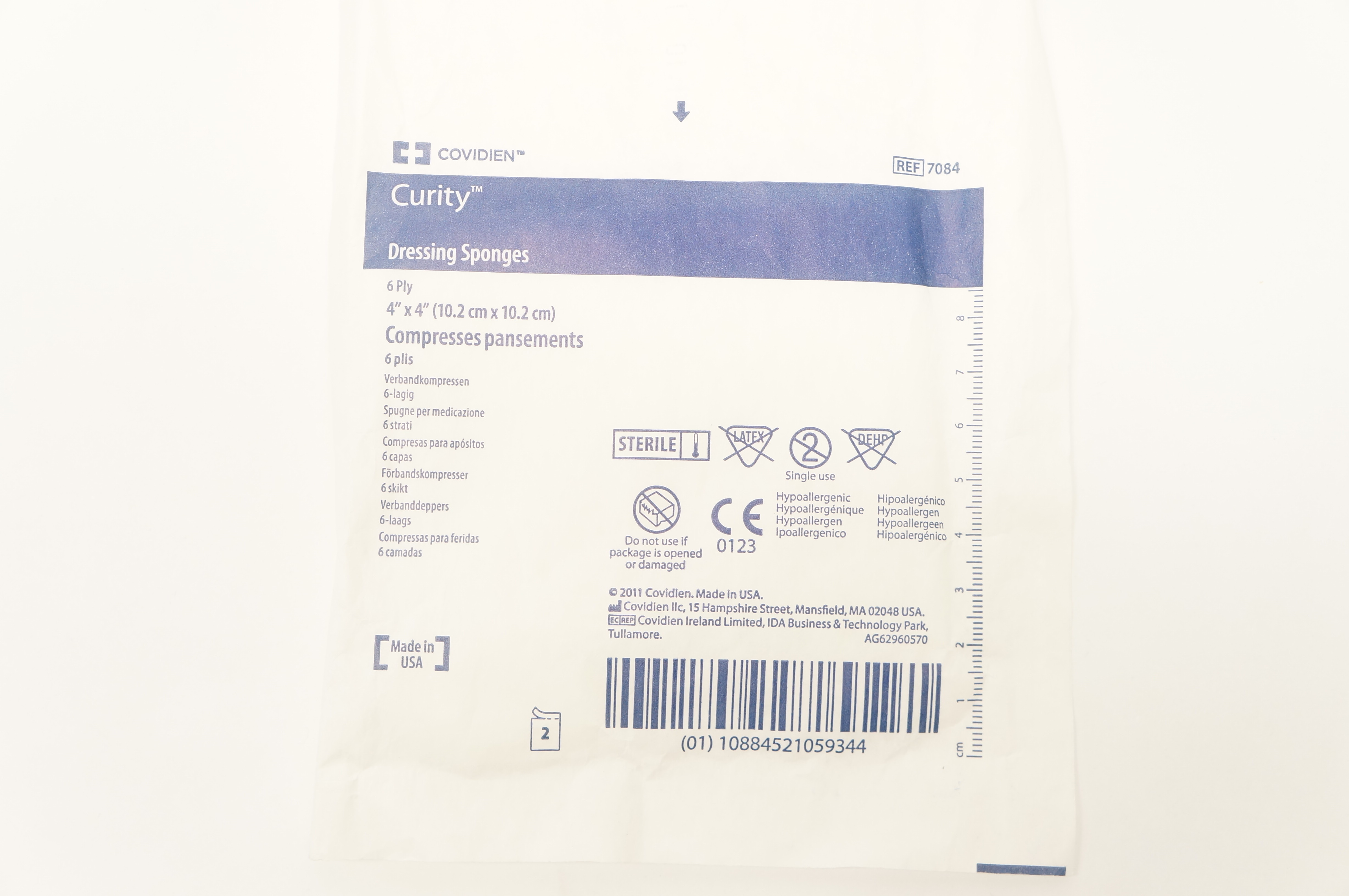 Covidien 7084 Curity Dressing Sponges 6 Ply 4 inch x 4 inch - Pack of 2