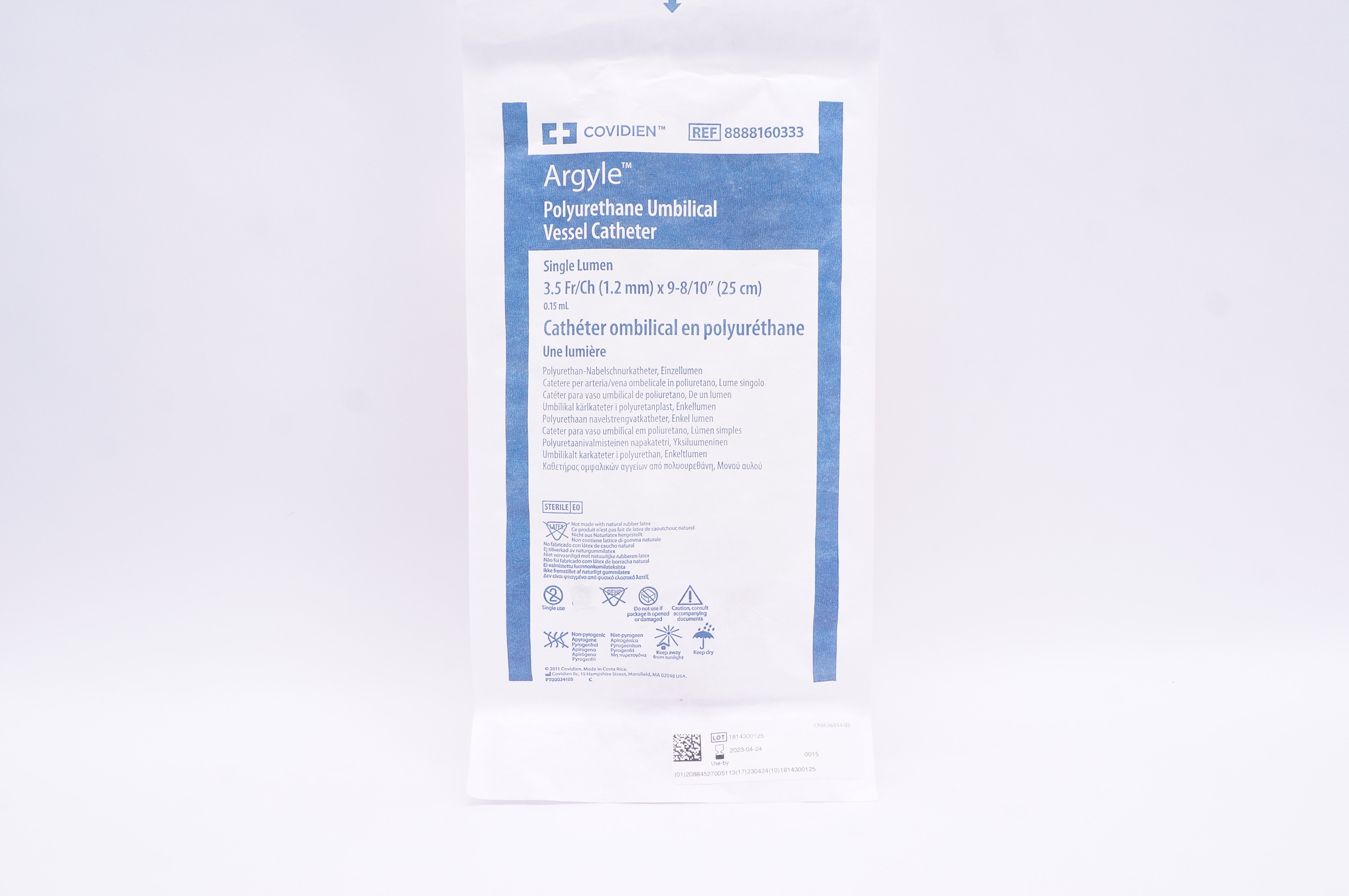 Covidien 8888160333 Argyle Umbilical Vessel Cath. 3.5Fr/Chx9-8/10inch 0.15mL(x)