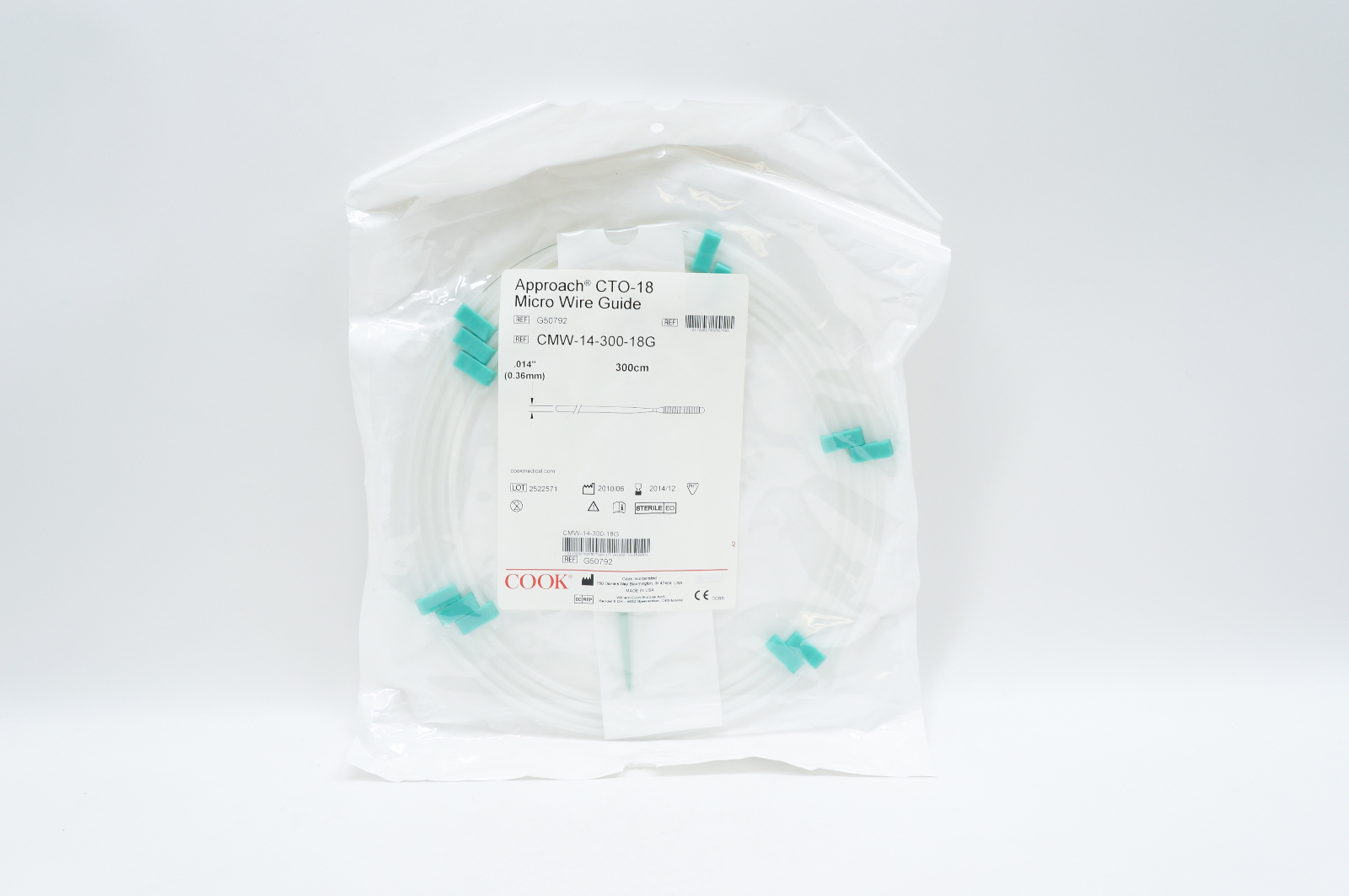 Cook Medical G50792 Approach CTO-18 Micro Wire Guide 0.014inch x 300cm (x)