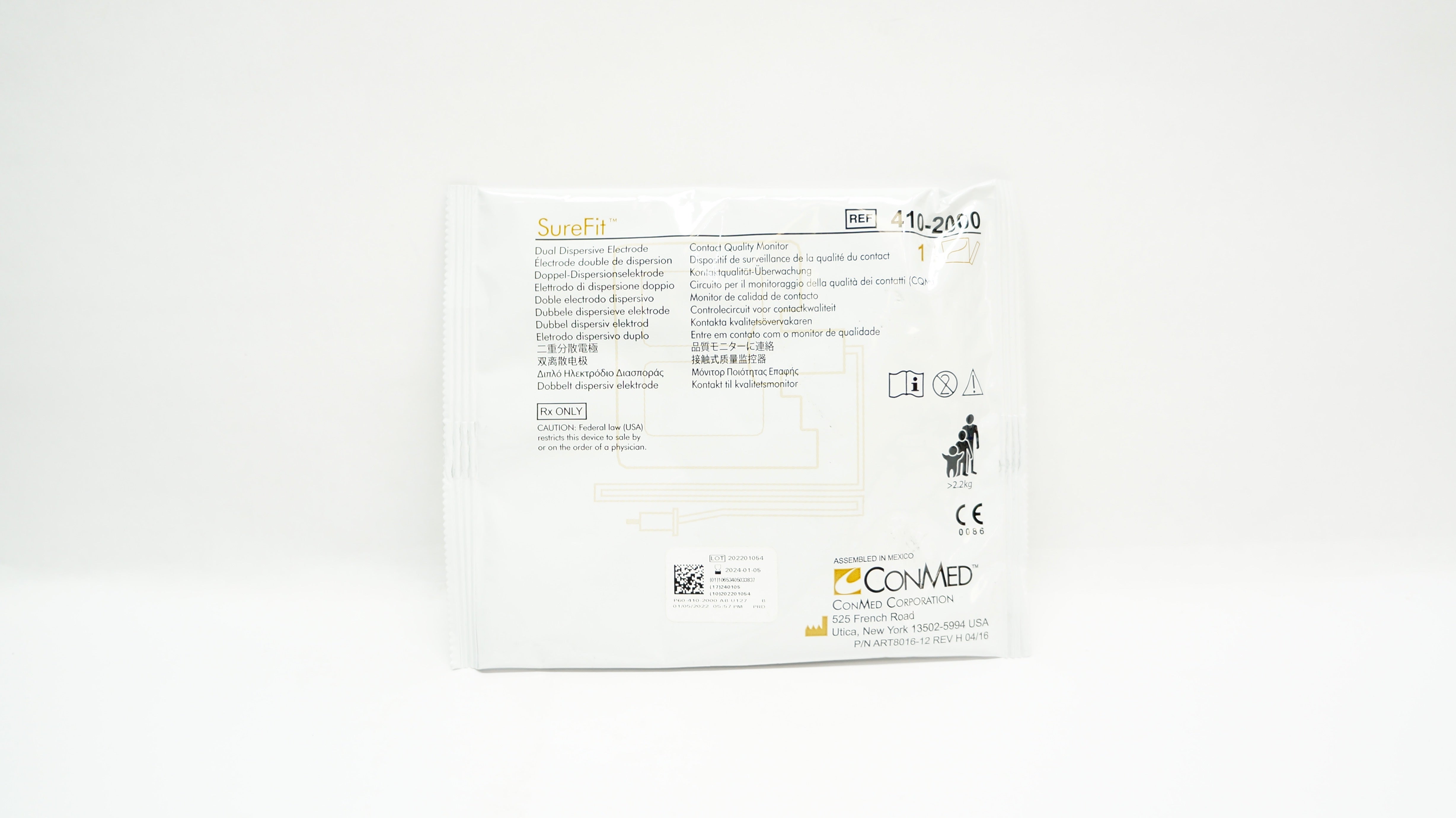 ConMed 410-2000 SureFit Dual Dispersive Electrode