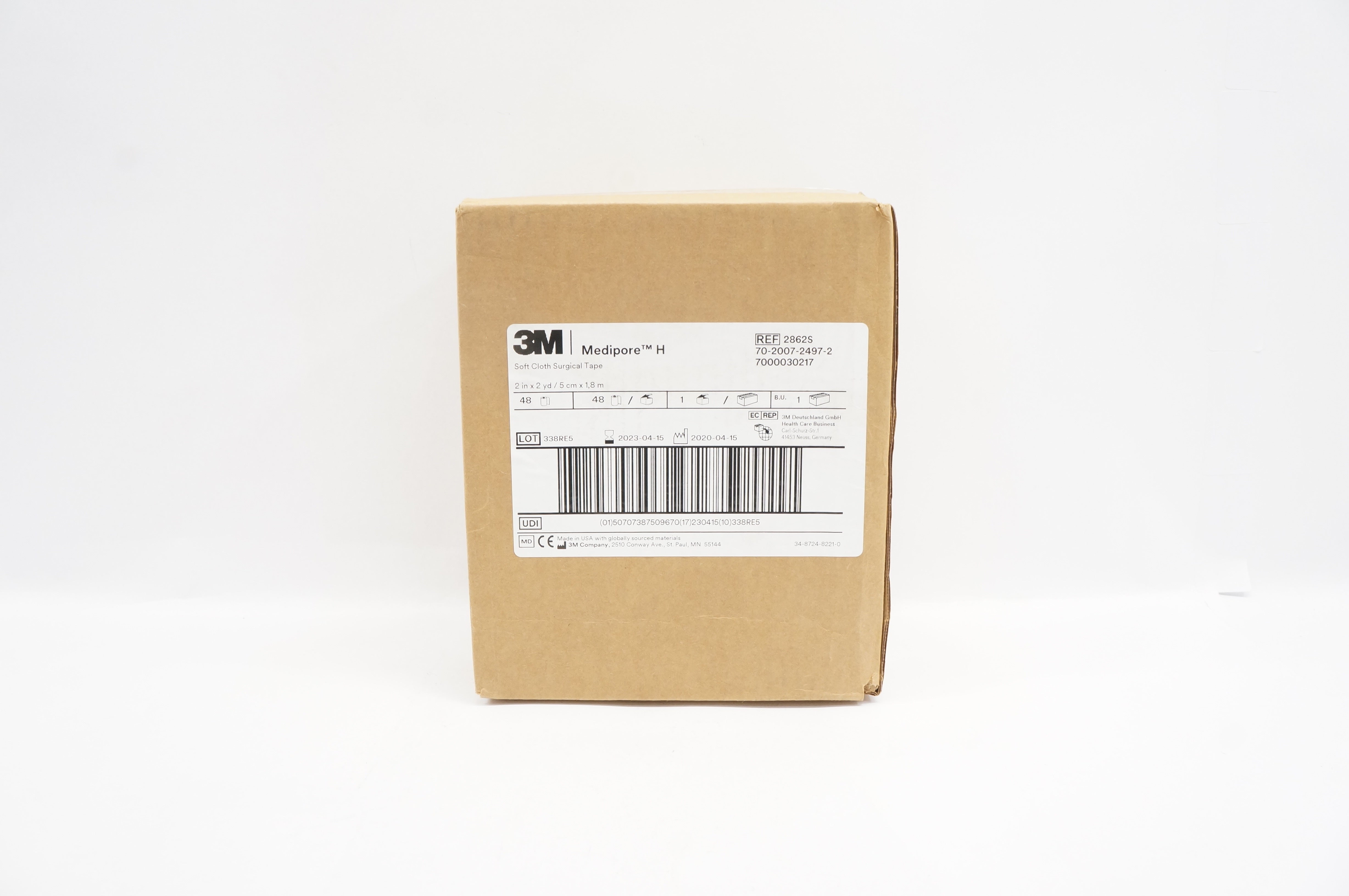 3M 2862S Medipore H Soft Cloth Surgical Tape 2in x 2y - Box of 48