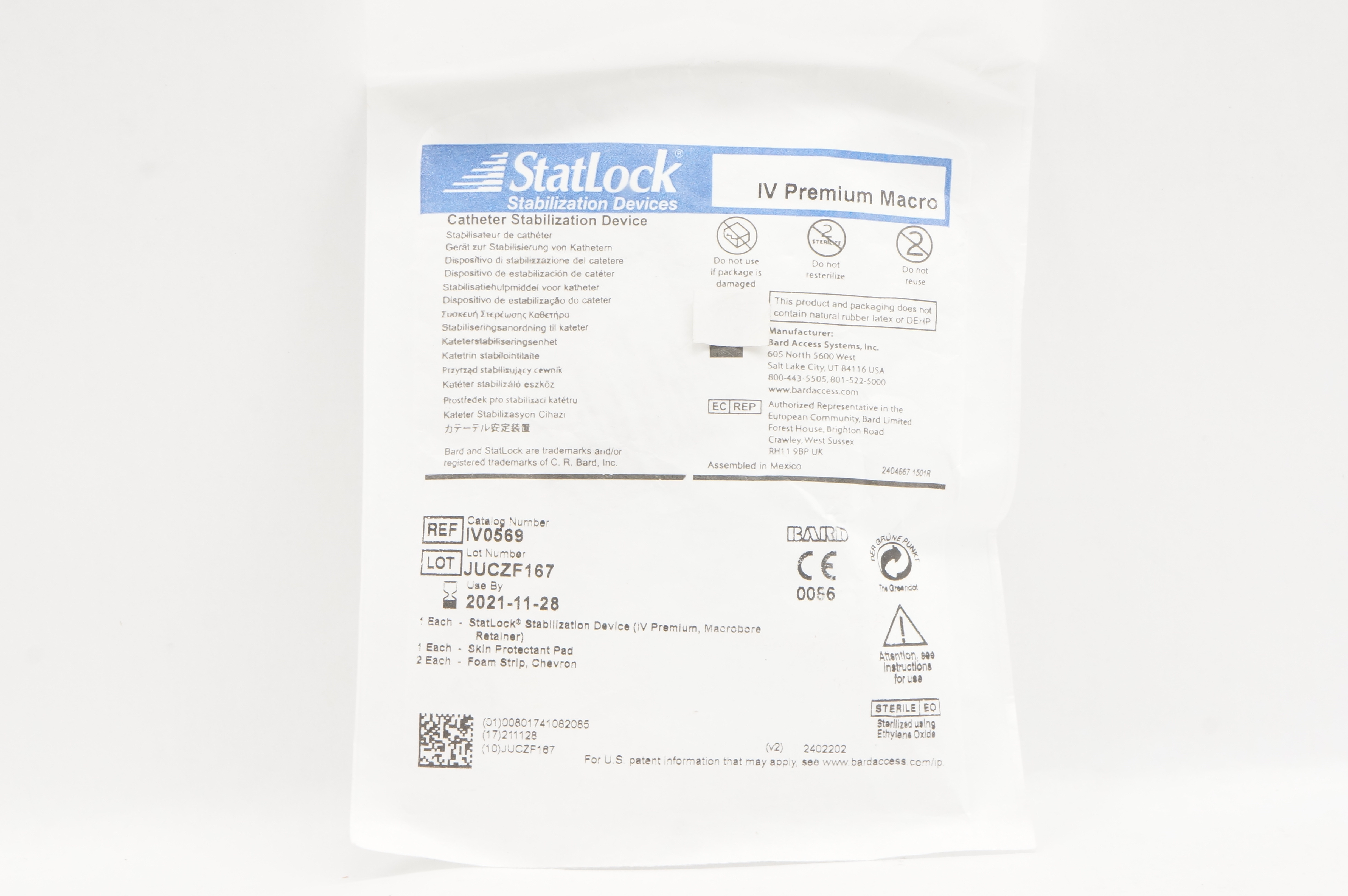 Bard IV0569 StatLock Cath. Stabilization Device IV Premium Macro (x)