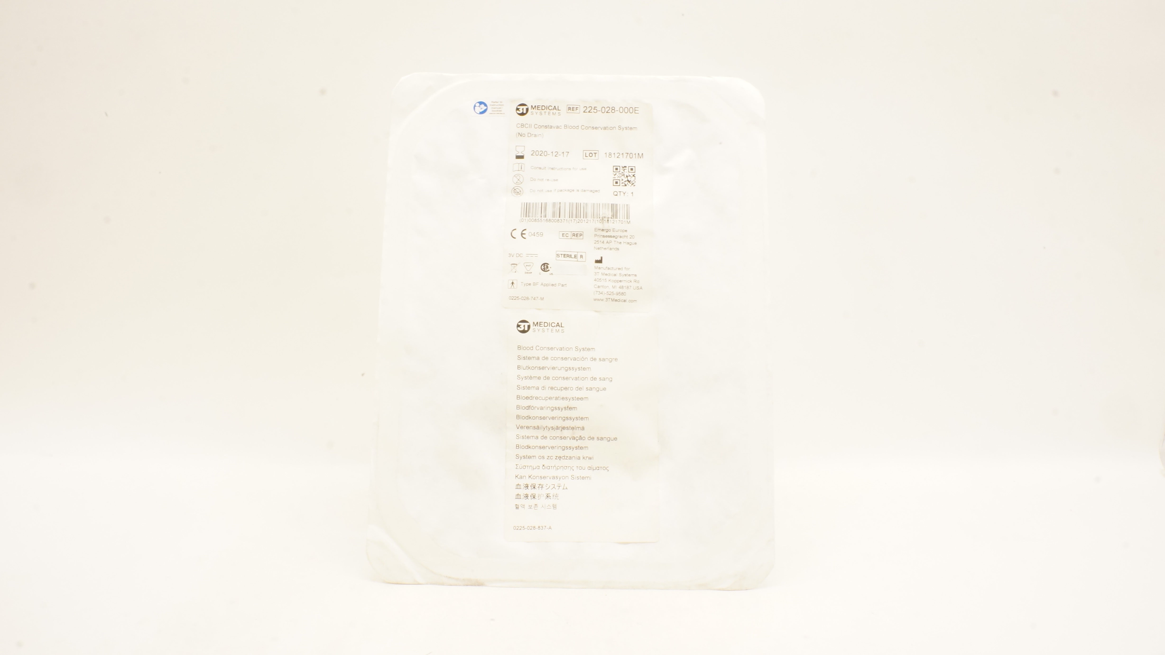 3T Medical Systems 225-028-000E CBCII Constavac Blood Conservation System (x)
