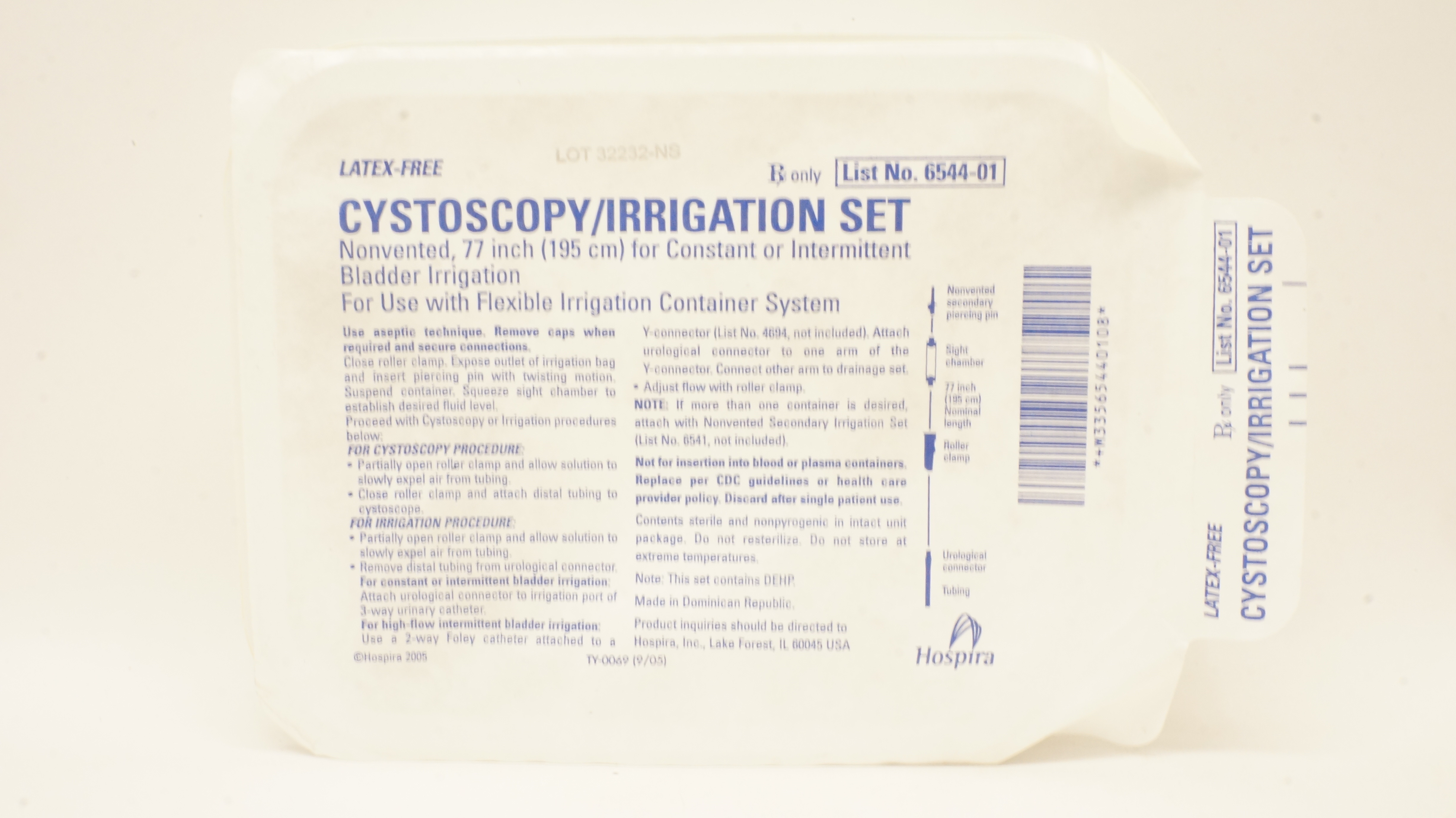 Hospira 6544-01 Cystoscopy / Irrigation Set Nonvented, 77inch