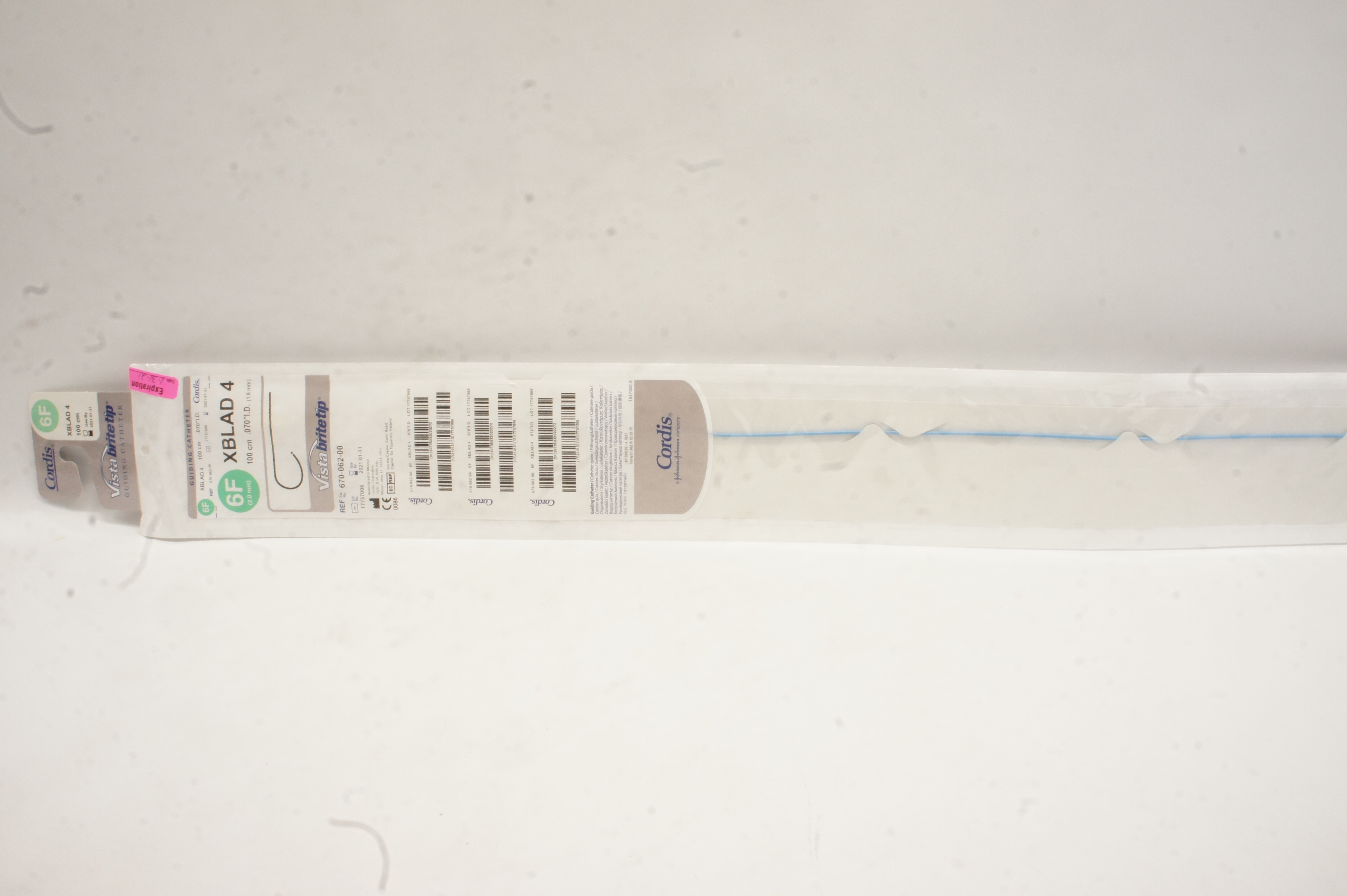 Cordis 670-062-00 Vista Brite Tip Guiding Cath. XBLAD 4 6F x 100cm (x)