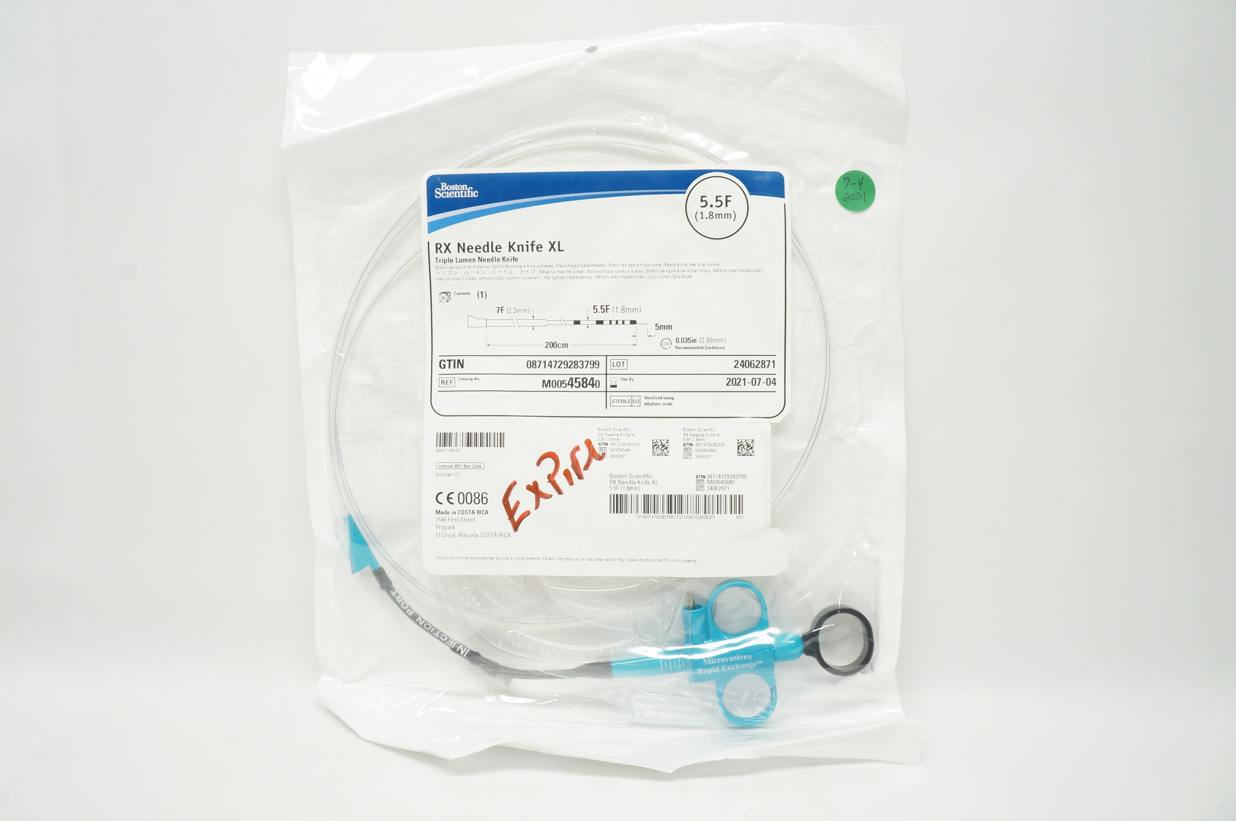 Boston Scientific  4584  RX Triple Lumen Ndle. Knife XL 5.5F (x)