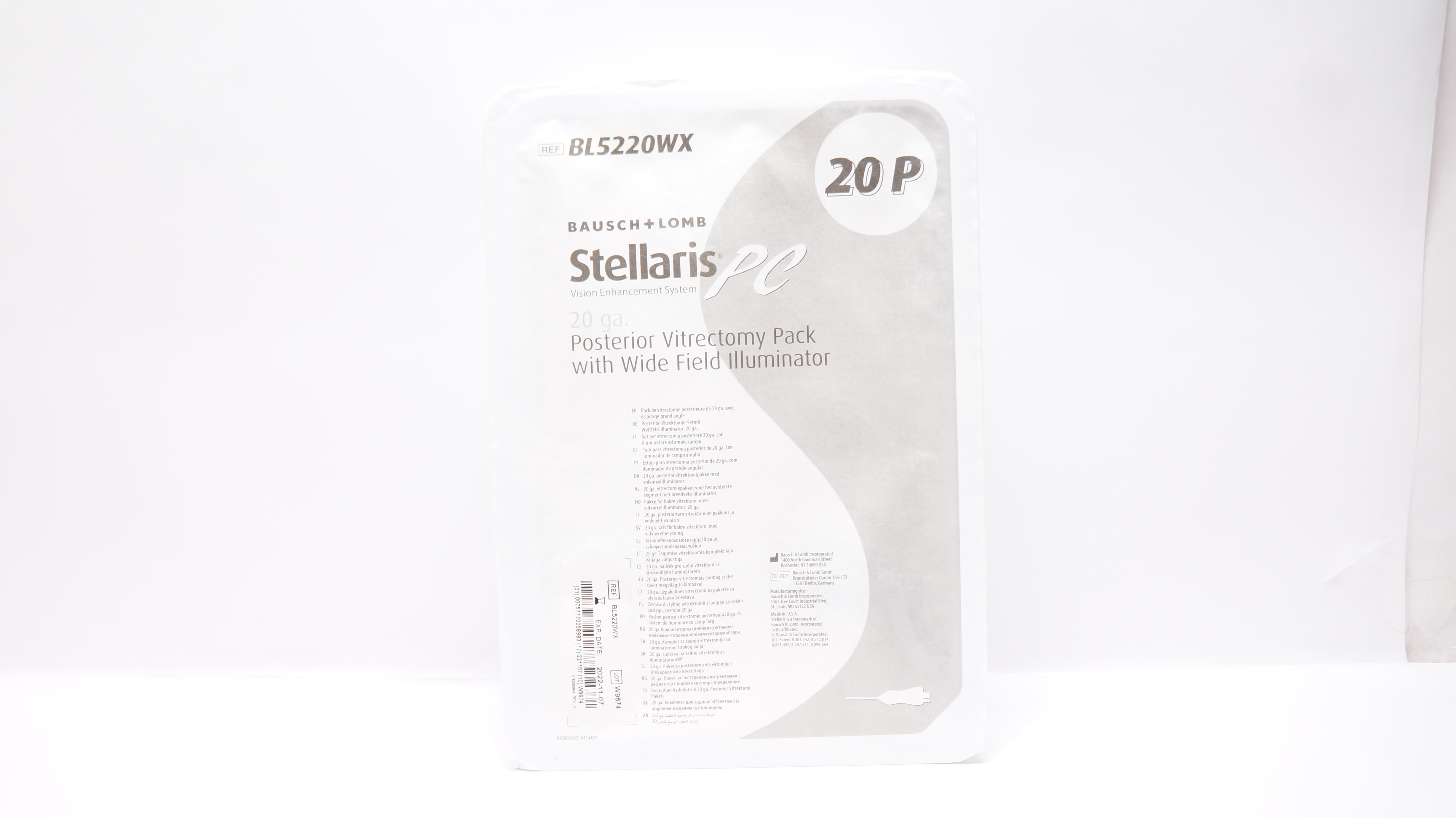 Bausch+Lomb BL5220WX Stellaris Posterior Vitrectomy Pack w/Illuminator 20ga (x)