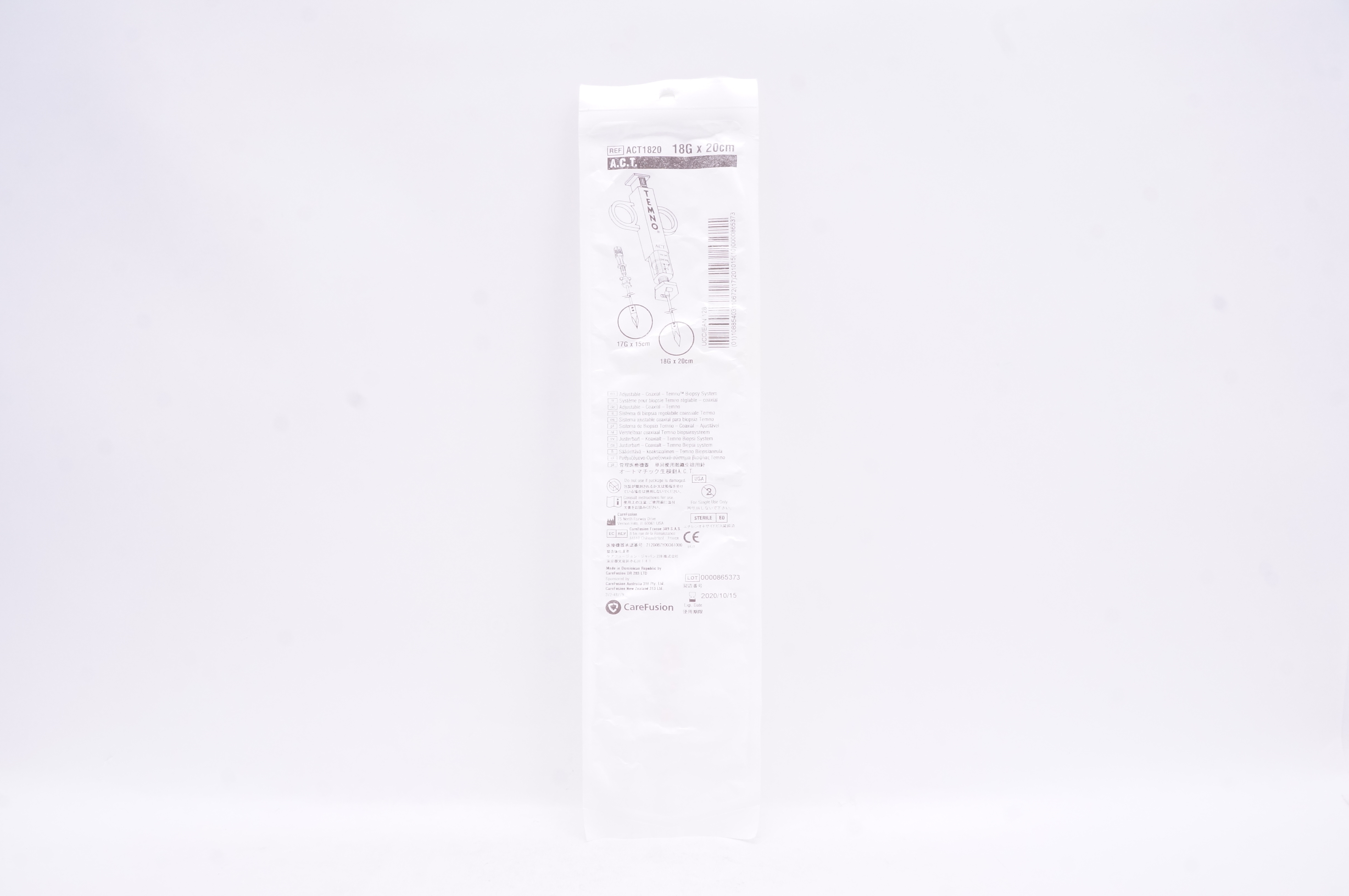 CareFusion ACT1820 A.C.T. TEMNO Biopsy System 18G x 20cm (x)