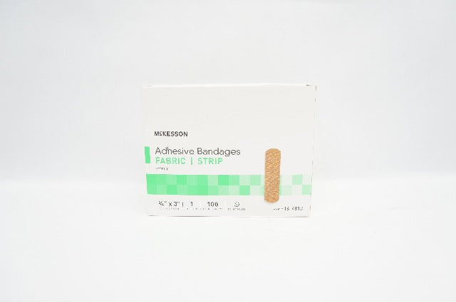 McKesson 16-4813 Adhesive Bandages Fabric Strip 3/4inch x 3inch - Box of 100