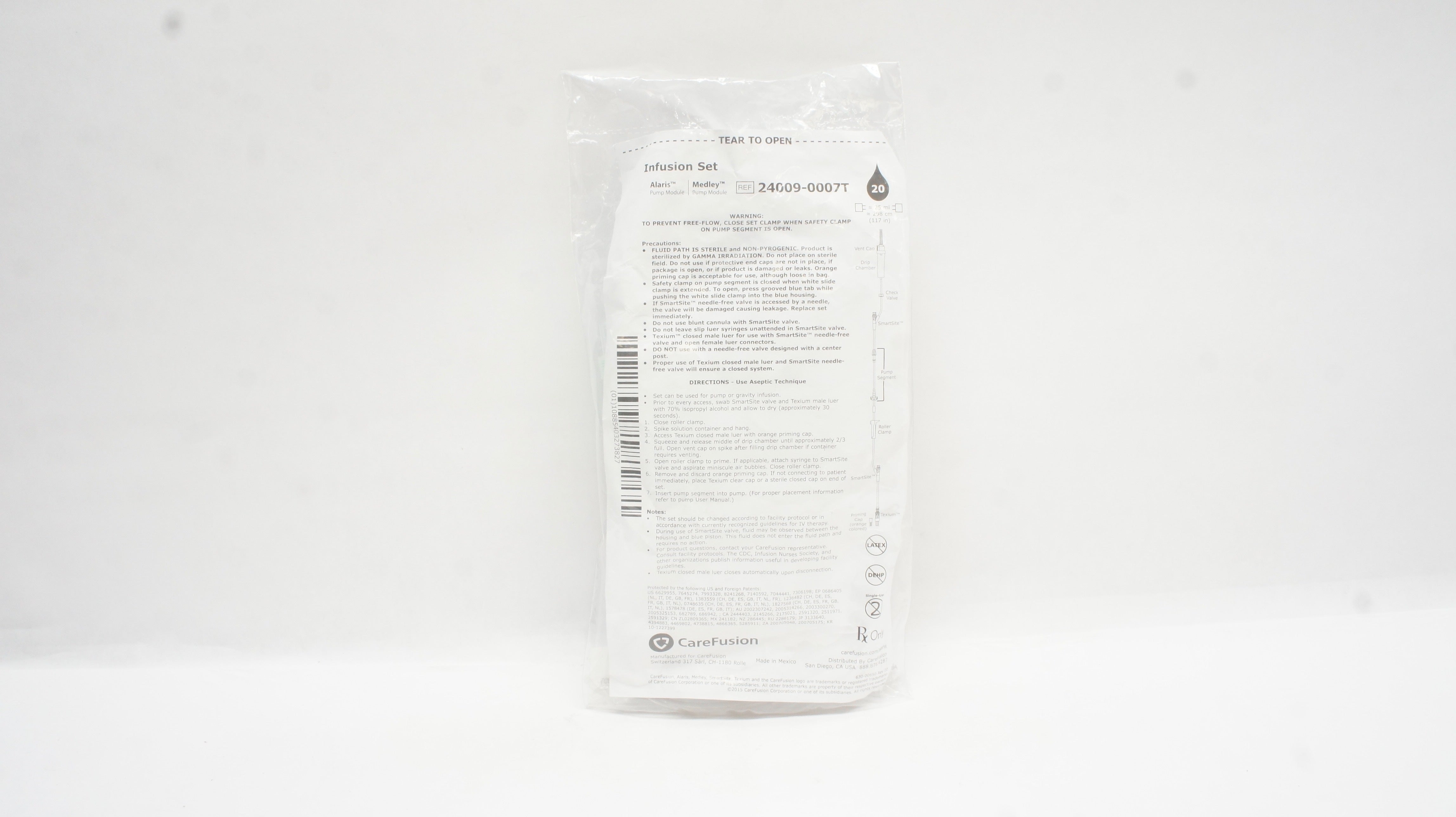 CareFusion 24009-0007T Alaris Medley Pump Module Infusion Set 117inch x 20 ml(x)