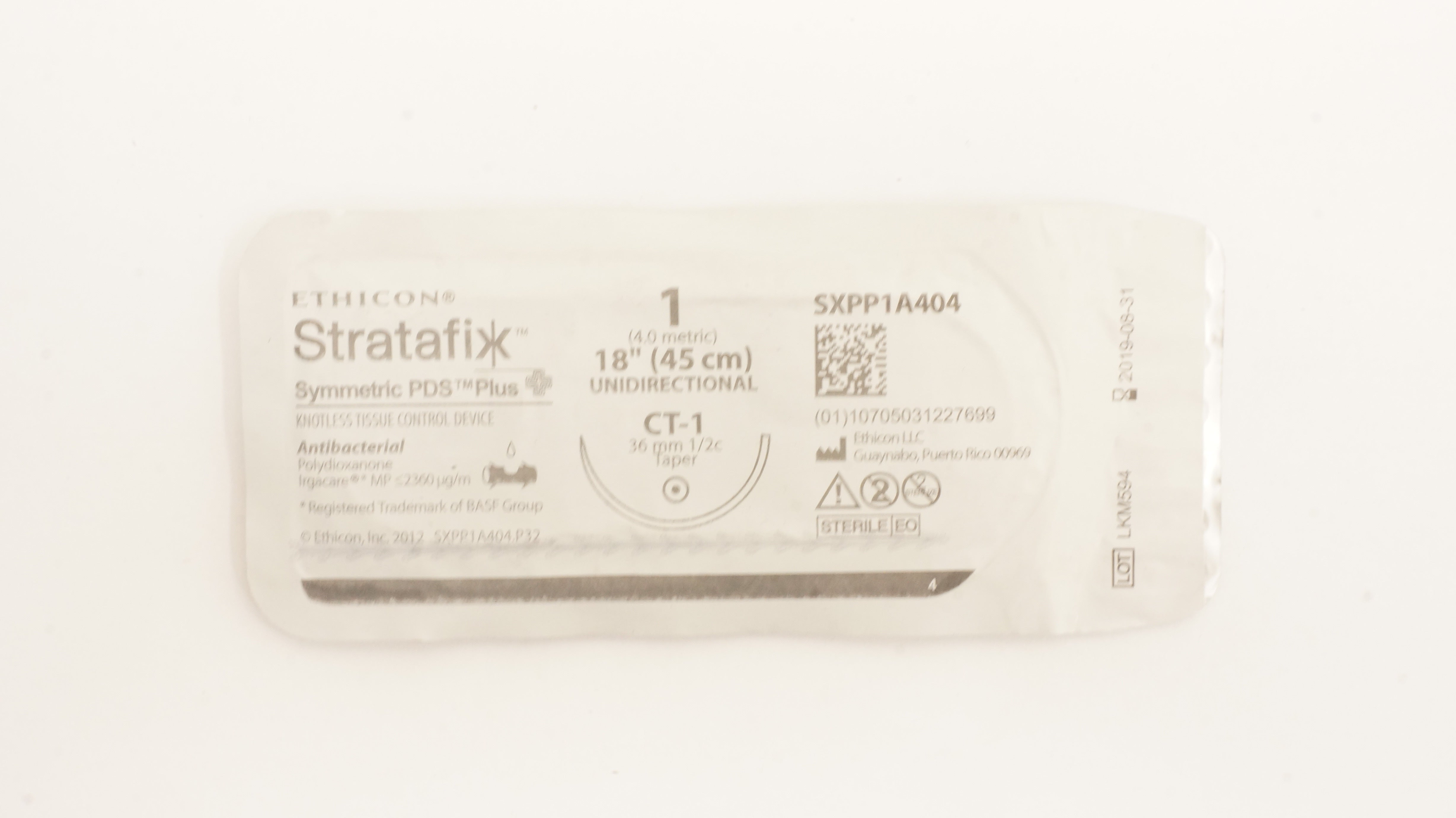 Ethicon SXPP1A404 1 Stratafix Tissue Control Device CT-1 36mm 1/2c Taper 18in(x)