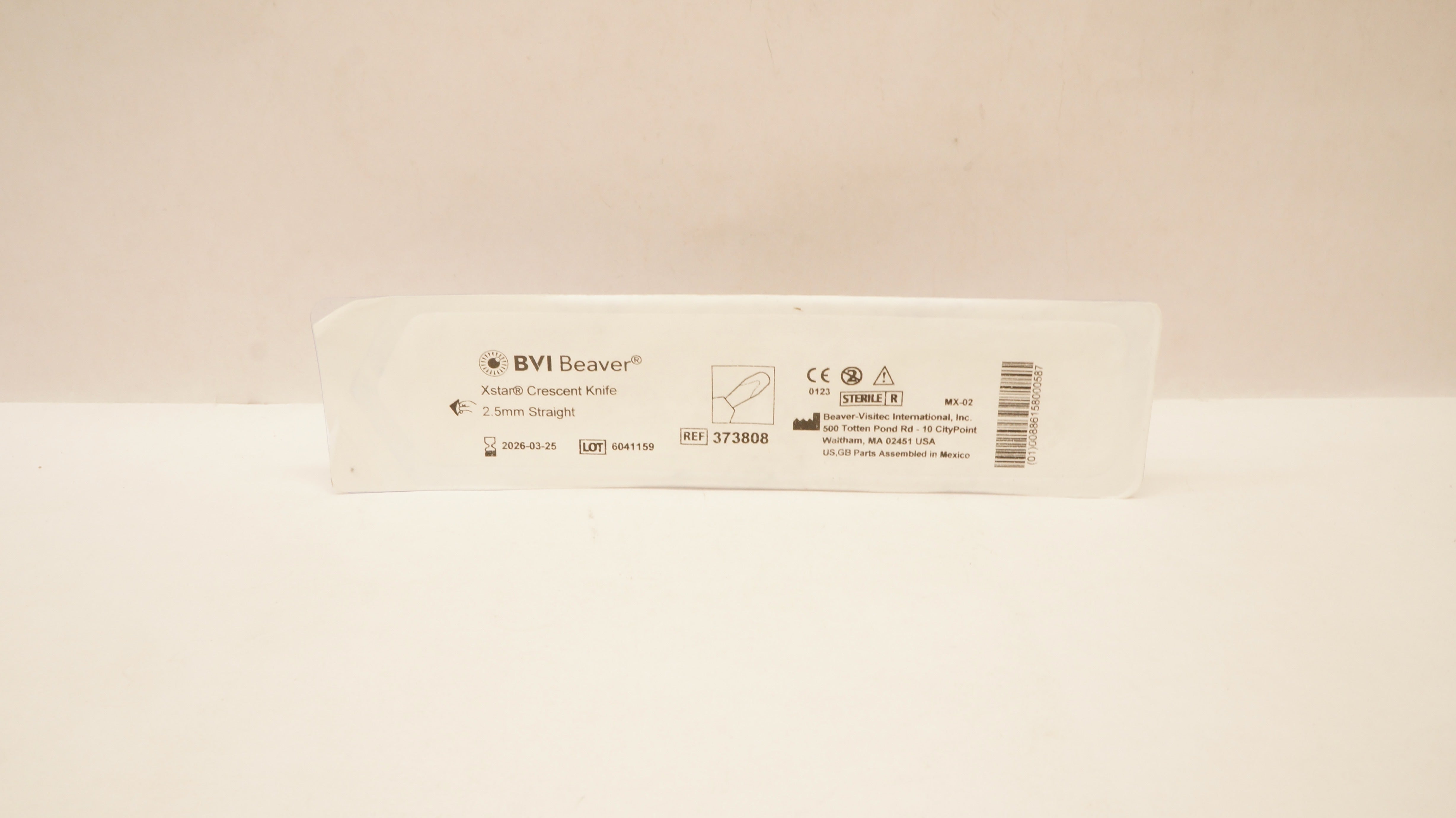 BVI Beaver - Visitec 373808 Xstar Crescent Knife 2.5mm Straight