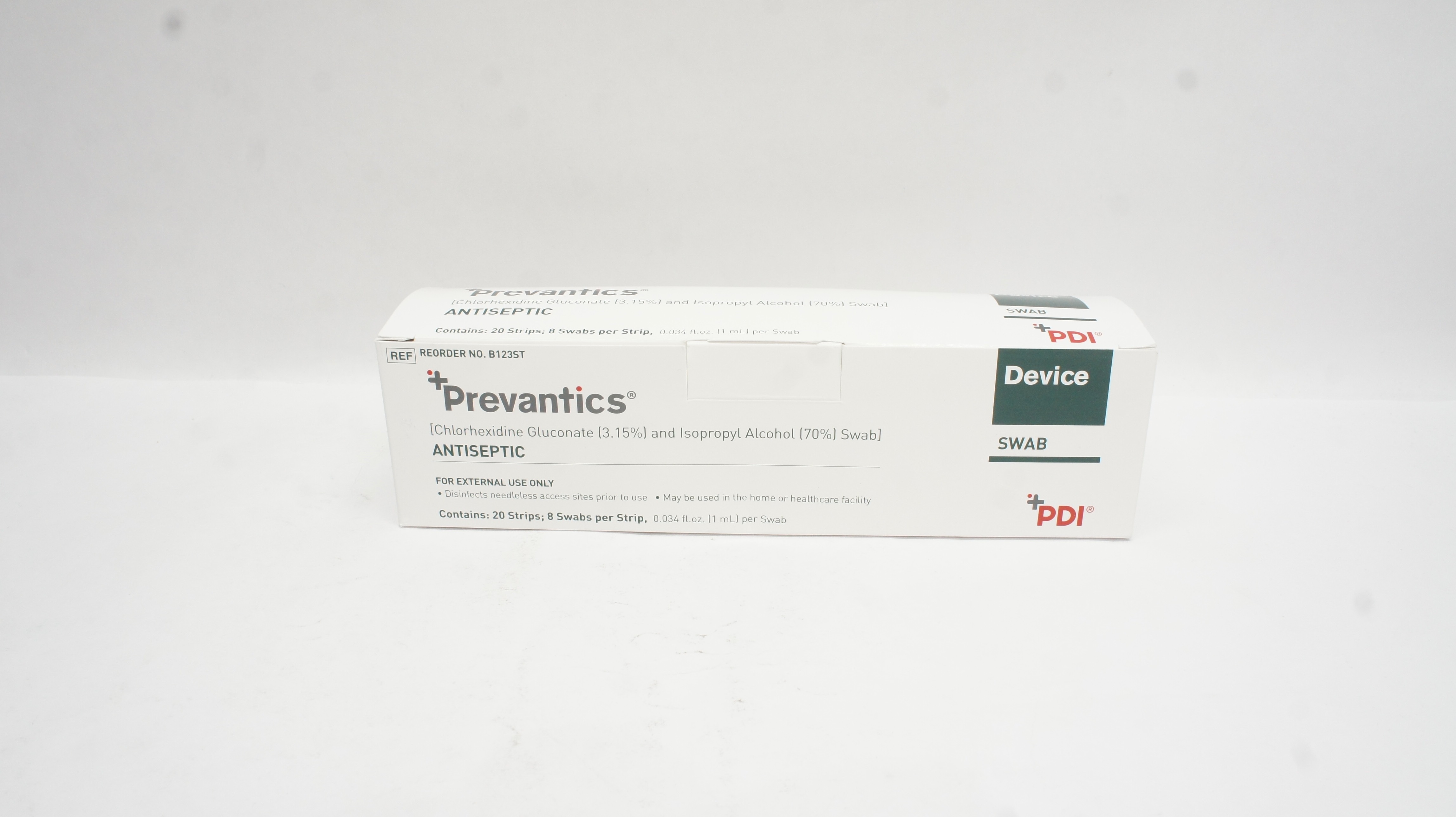 PDI B123ST Prevantics Antiseptic Device Swab 0.034fl.oz - Box of 160