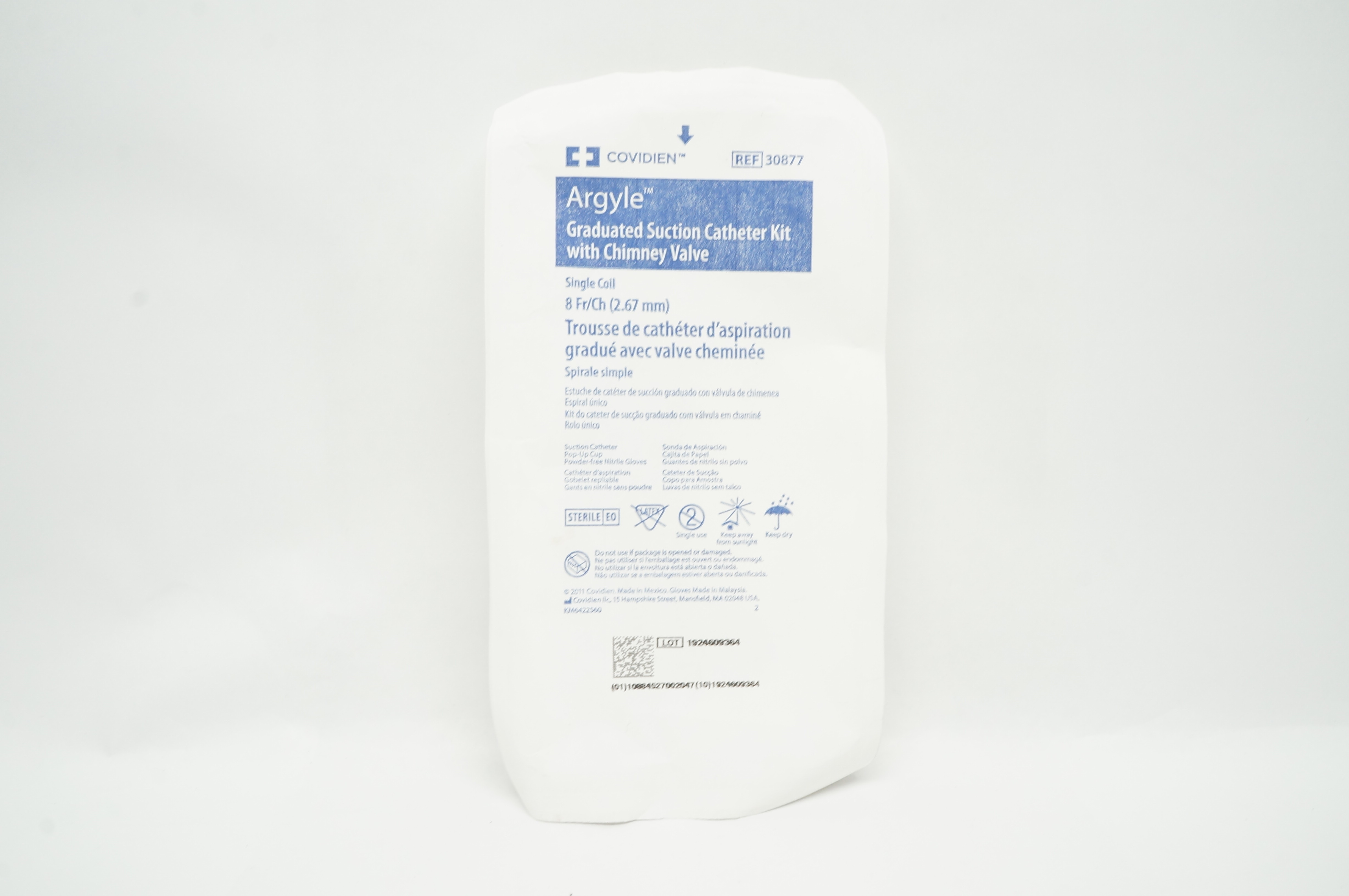 Covidien 30877 Argyle Graduated Suction Cath. Kit With Chimney Valve 8Fr/Ch