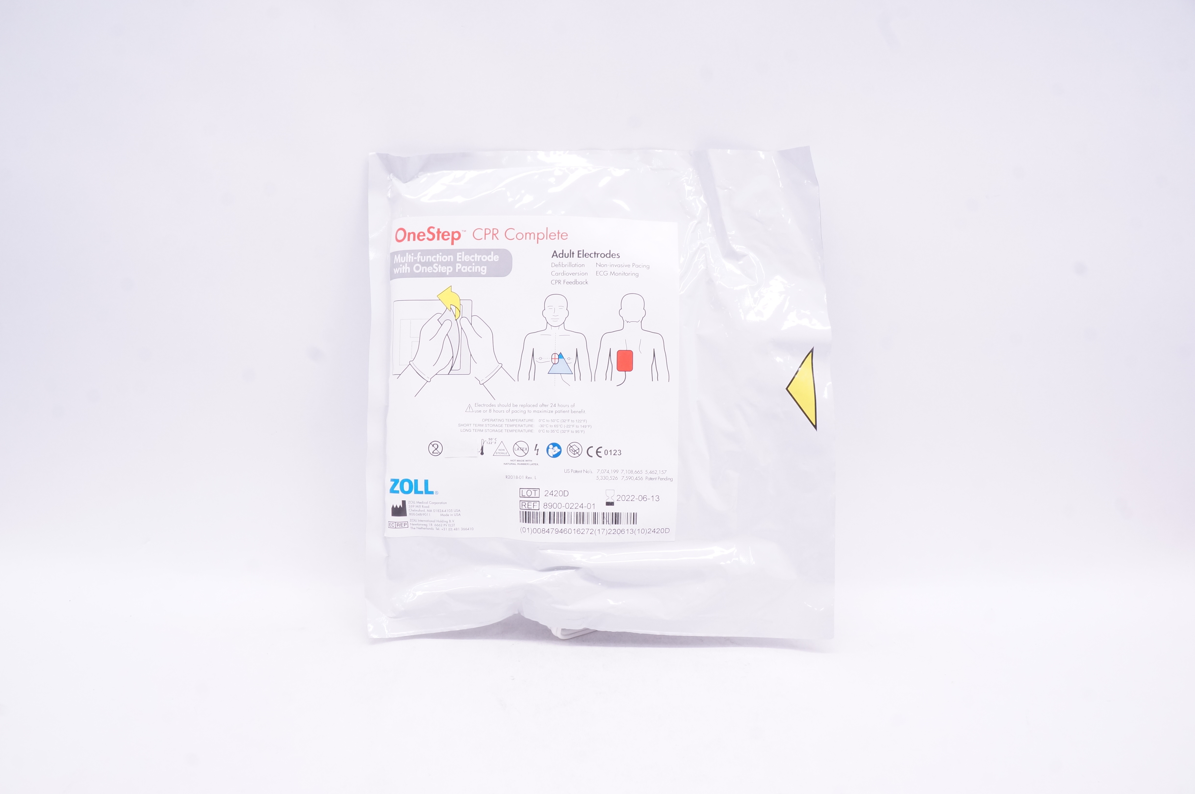 Zoll 8900-0224-01 OneStep CPR Complete Adult Multi-Function Electrodes