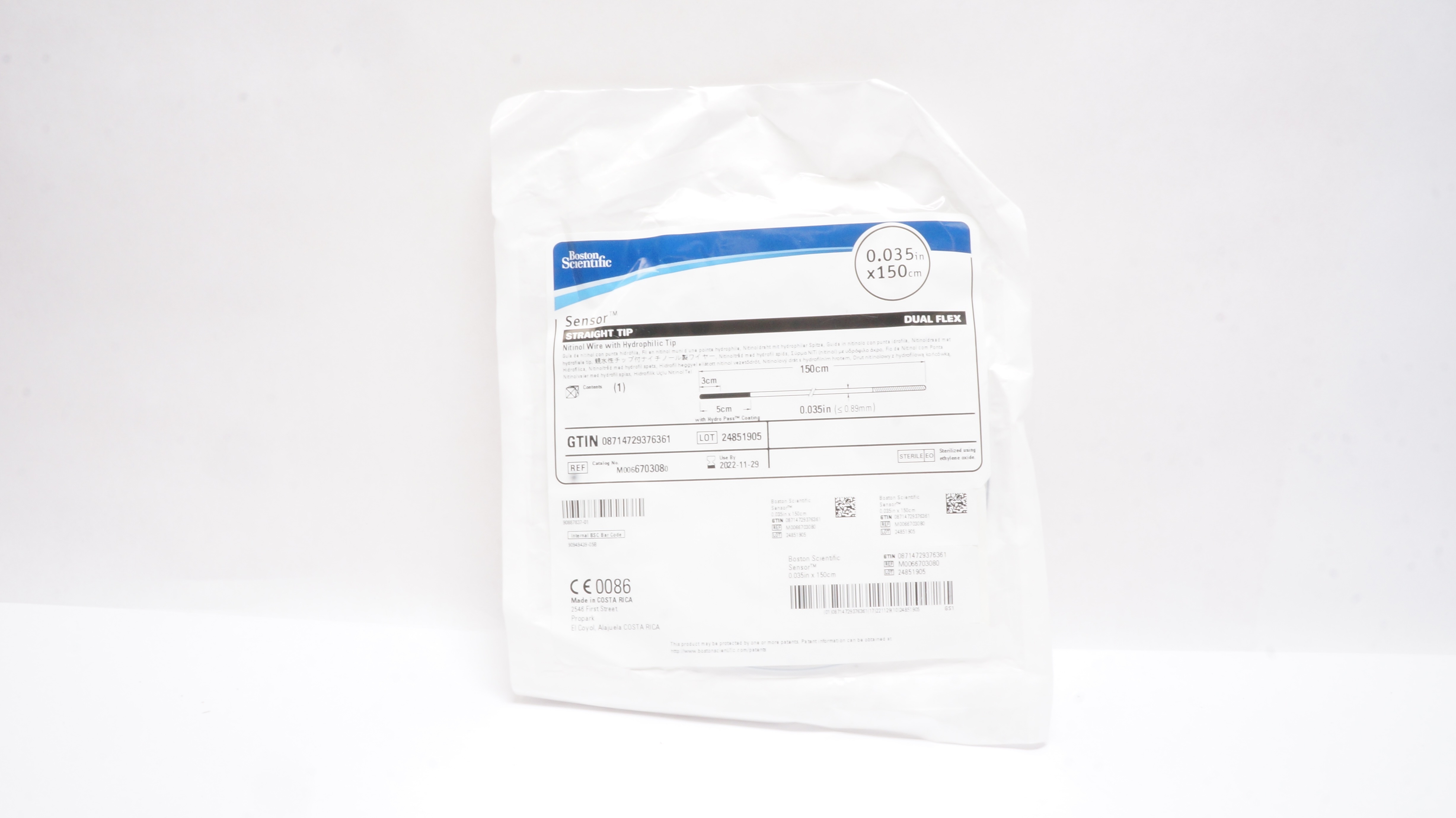 Boston Scientific 670308 Sensor Straight Tip Nitinol Wire 0.035inch x 150cm (x)