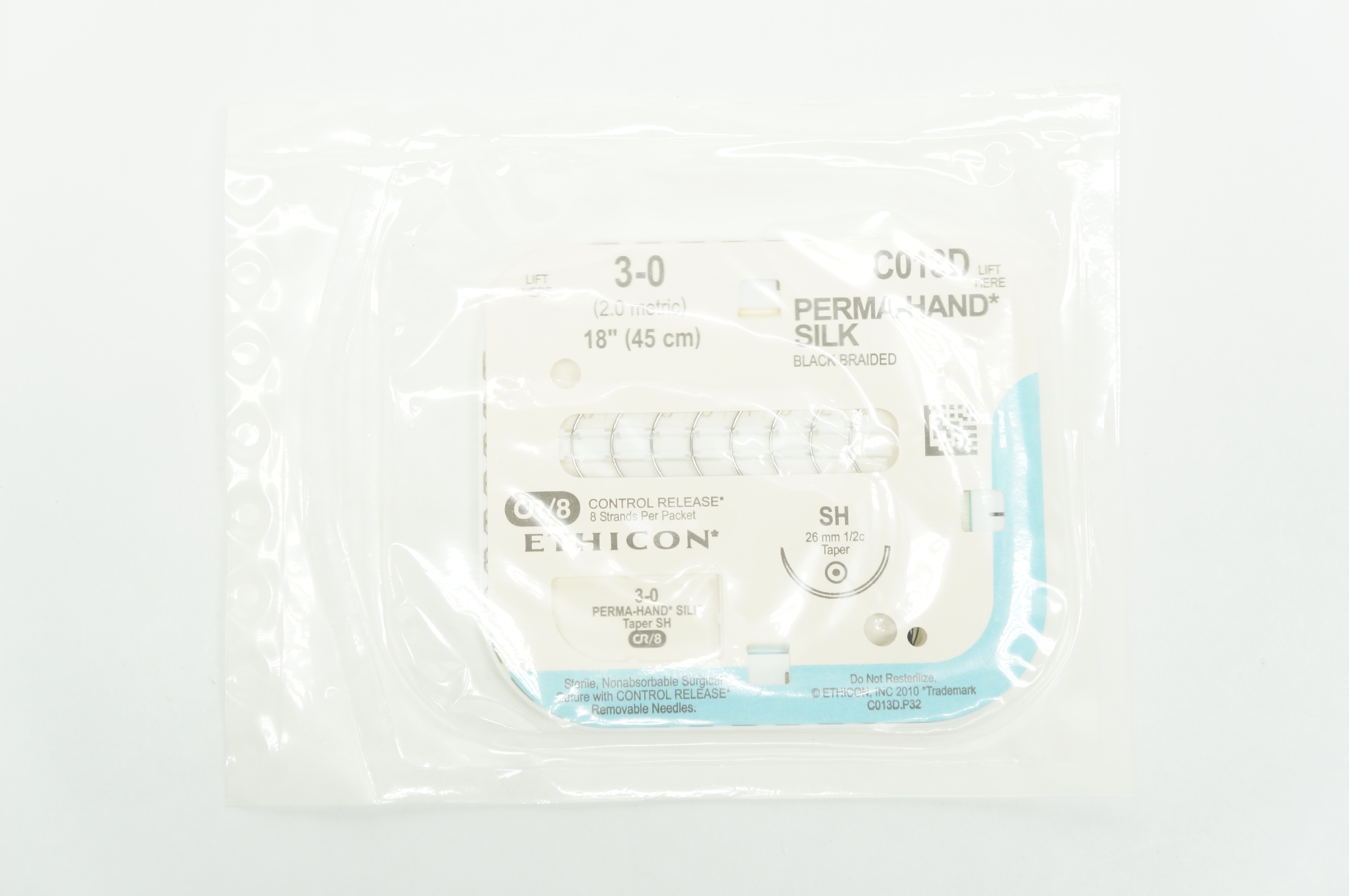 Ethicon C013D 3-0 PERMA-HAND SILK, SH, 26mm 1/2c Taper, 18inch