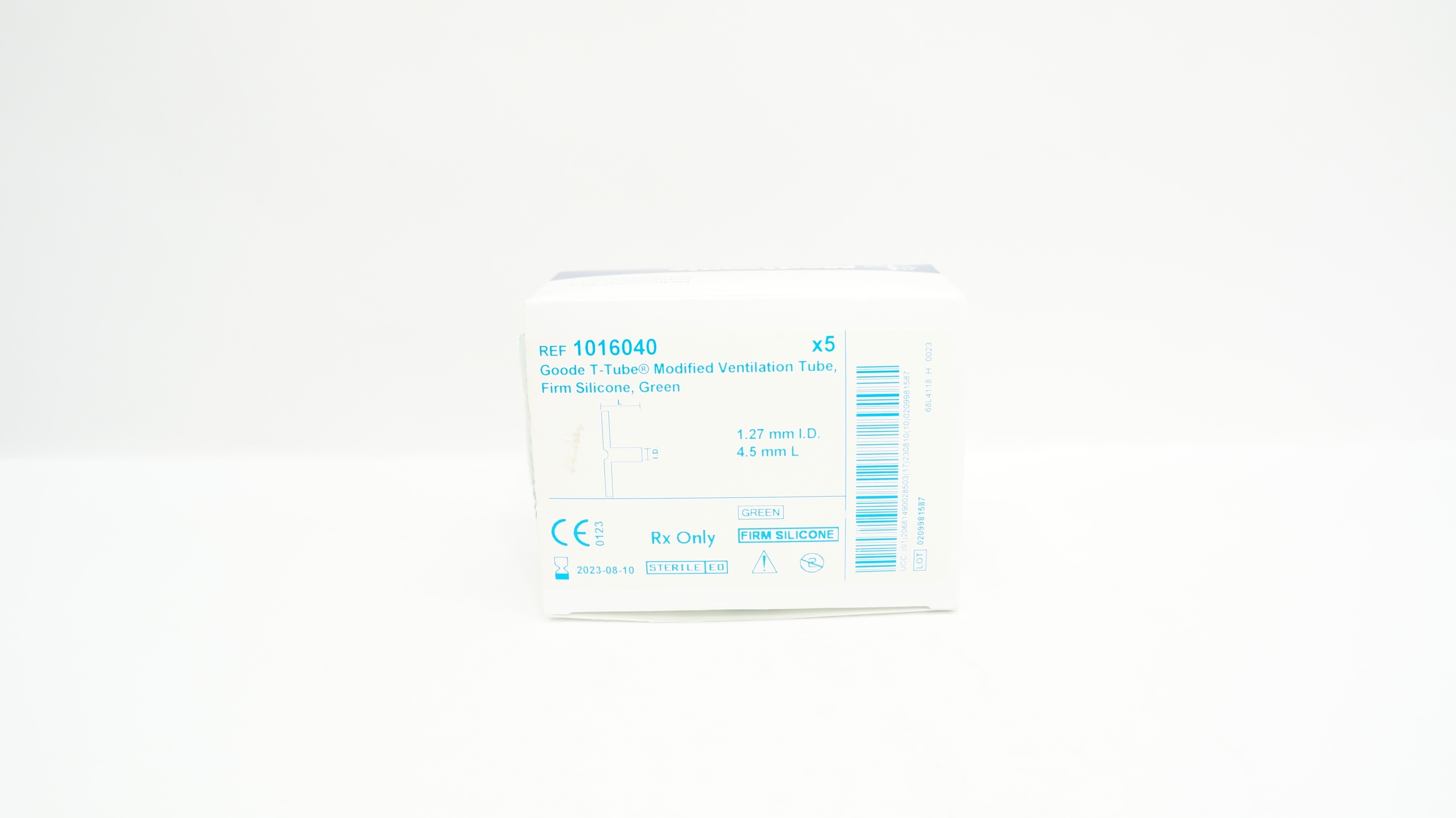 Medtronic 1016040 T-Tube Modified Ventilation Tube 1.27 x 4.5mm (x) - Box of 5