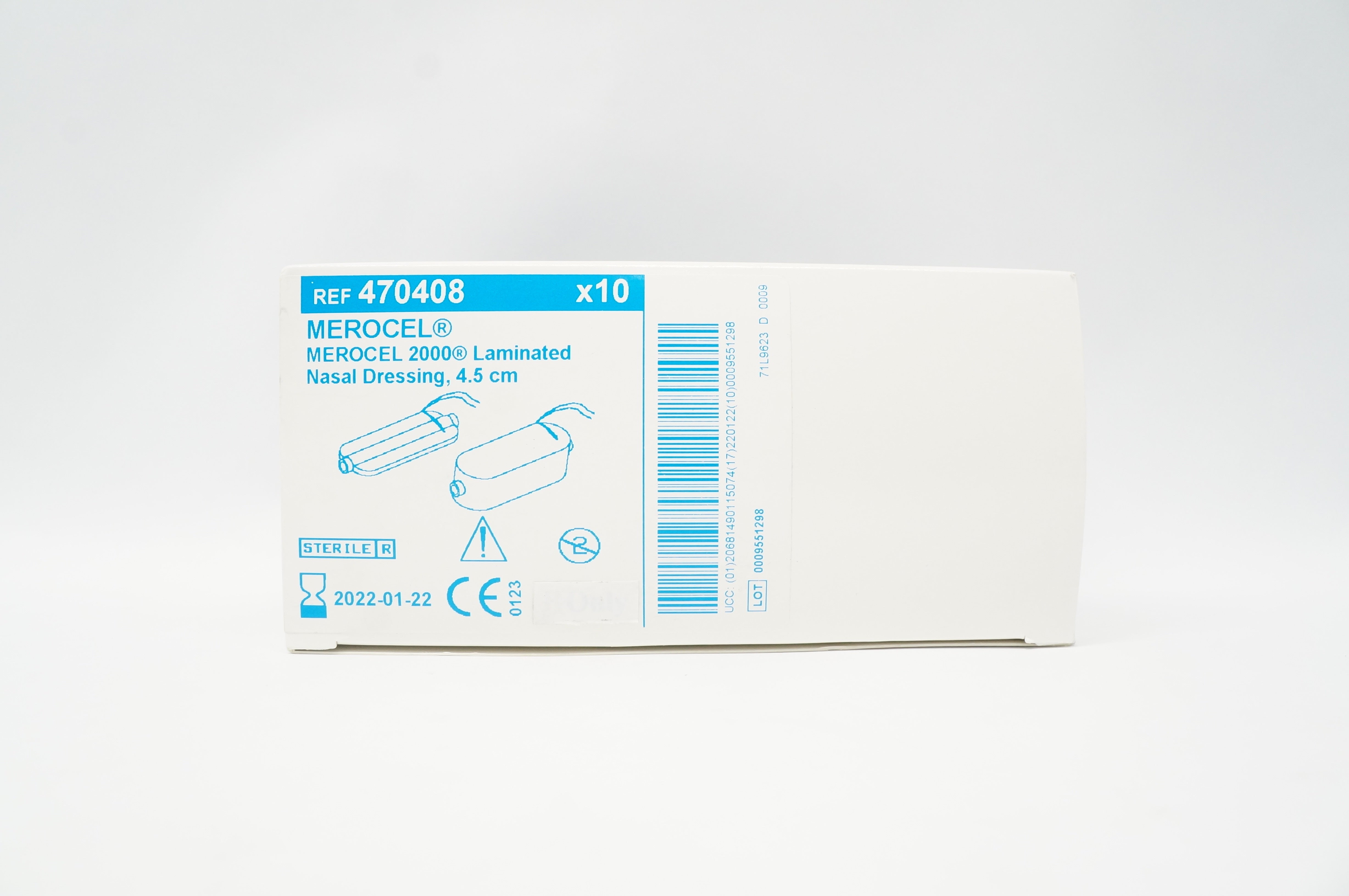 Medtronic Xomed 470408 Merocel 2000 Laminated Nasal Dressing 4.5cm - Box of 10