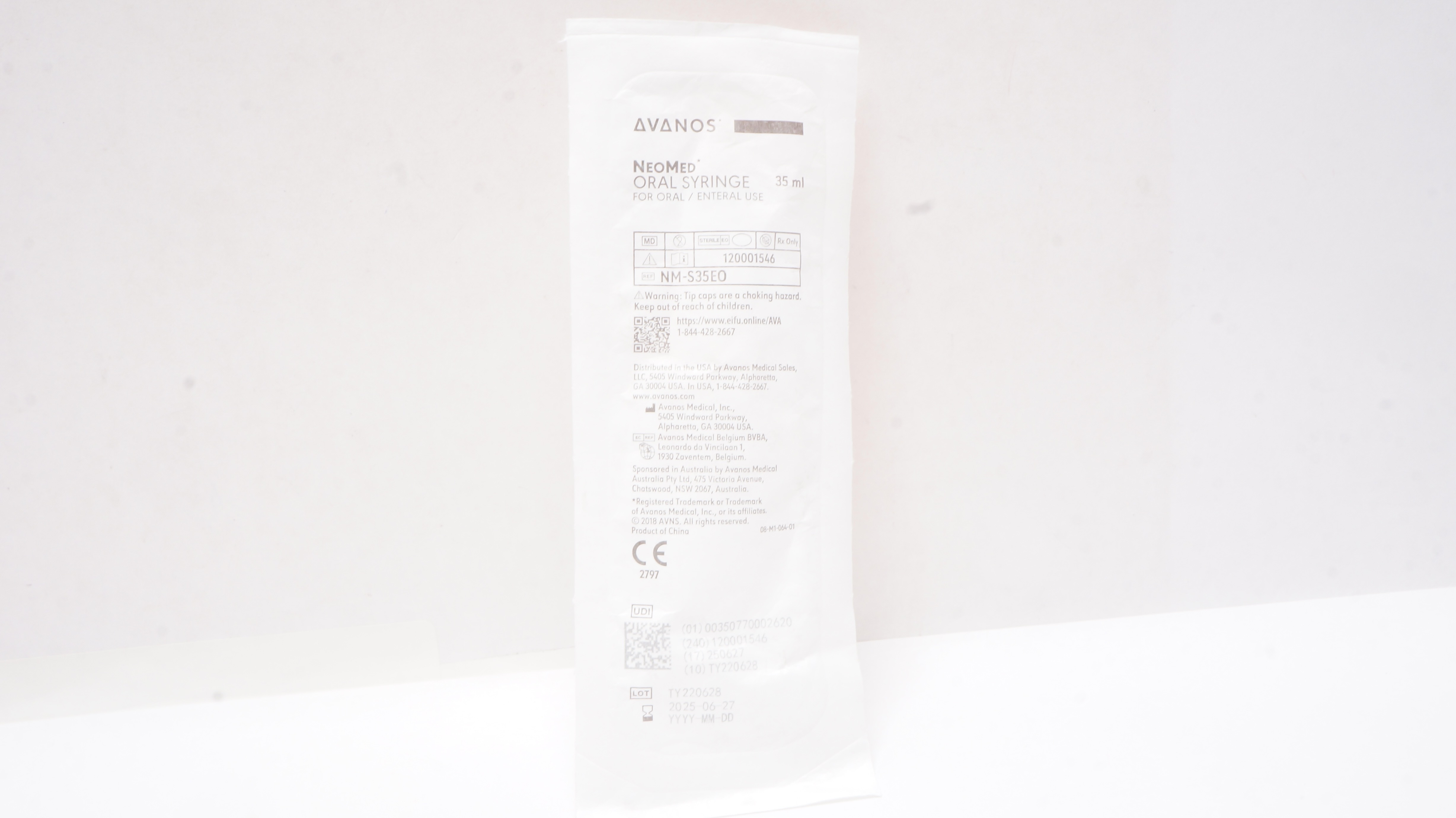Avanos NM-S35EO NeoMed Oral Syringe for Oral/Enteral Use 35mL