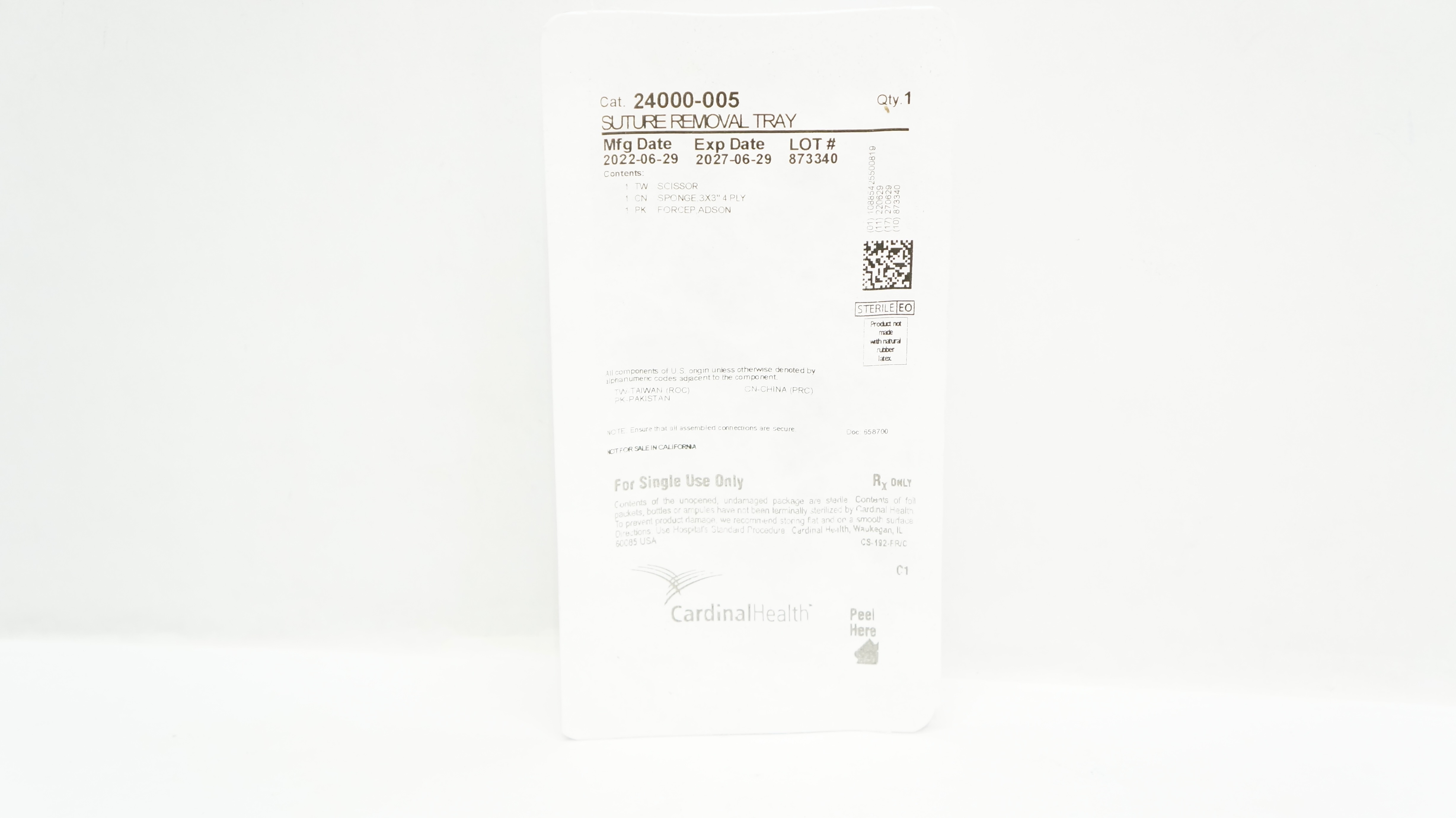Cardinal Health 24000-005 Stre Removal Tray