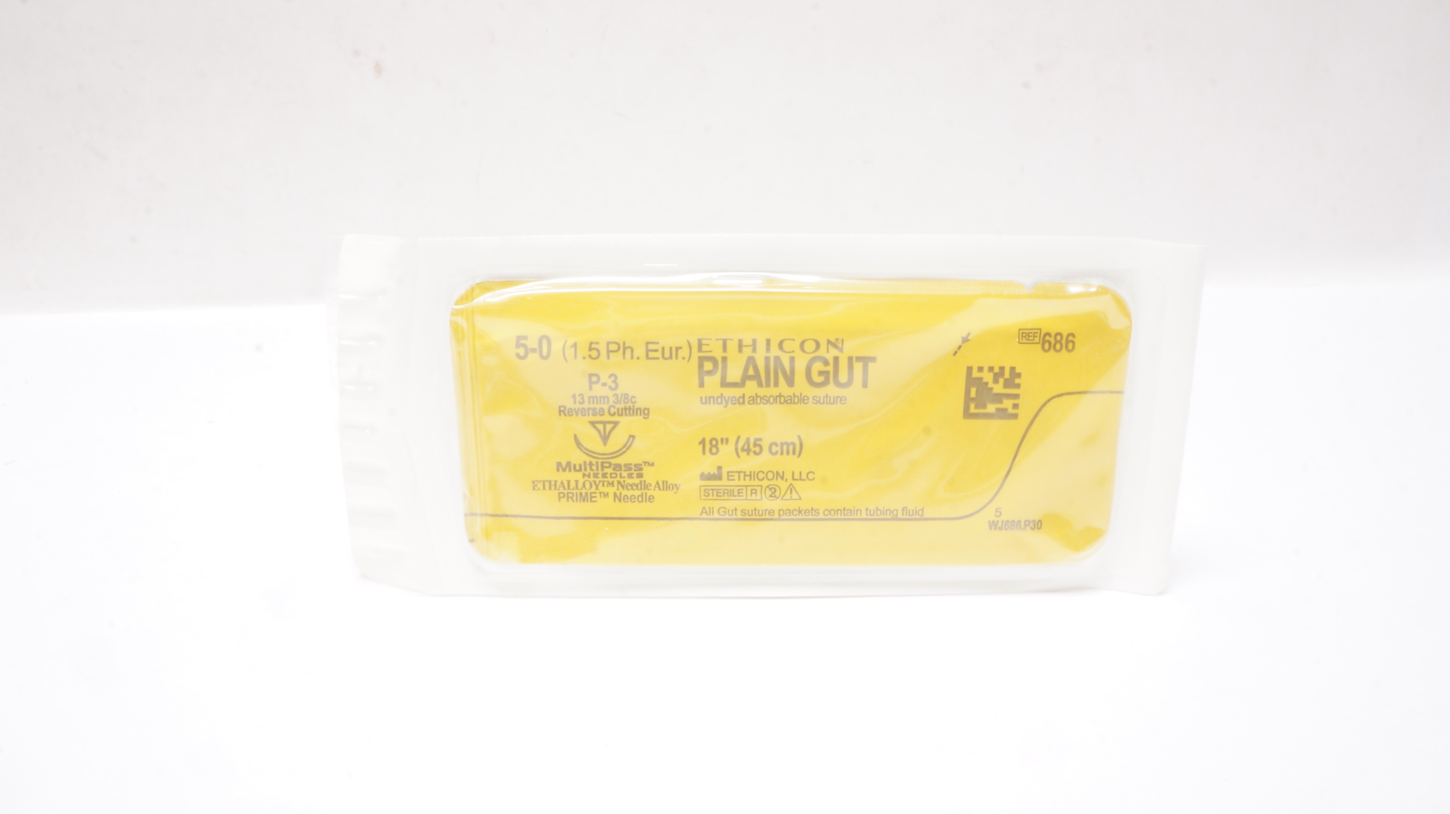 Ethicon 686 5-0 PLAIN GUT, P-3, 13mm 3/8c, 18inch