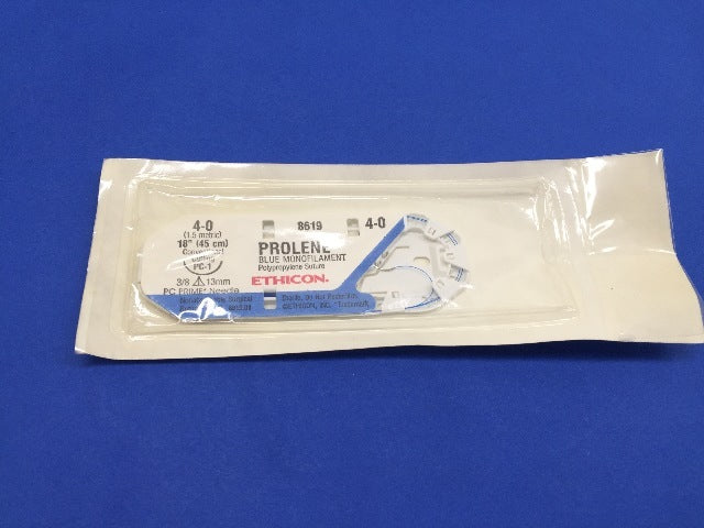 Ethicon 8619 PROLENE, PC-1, Blue Monofilament 18