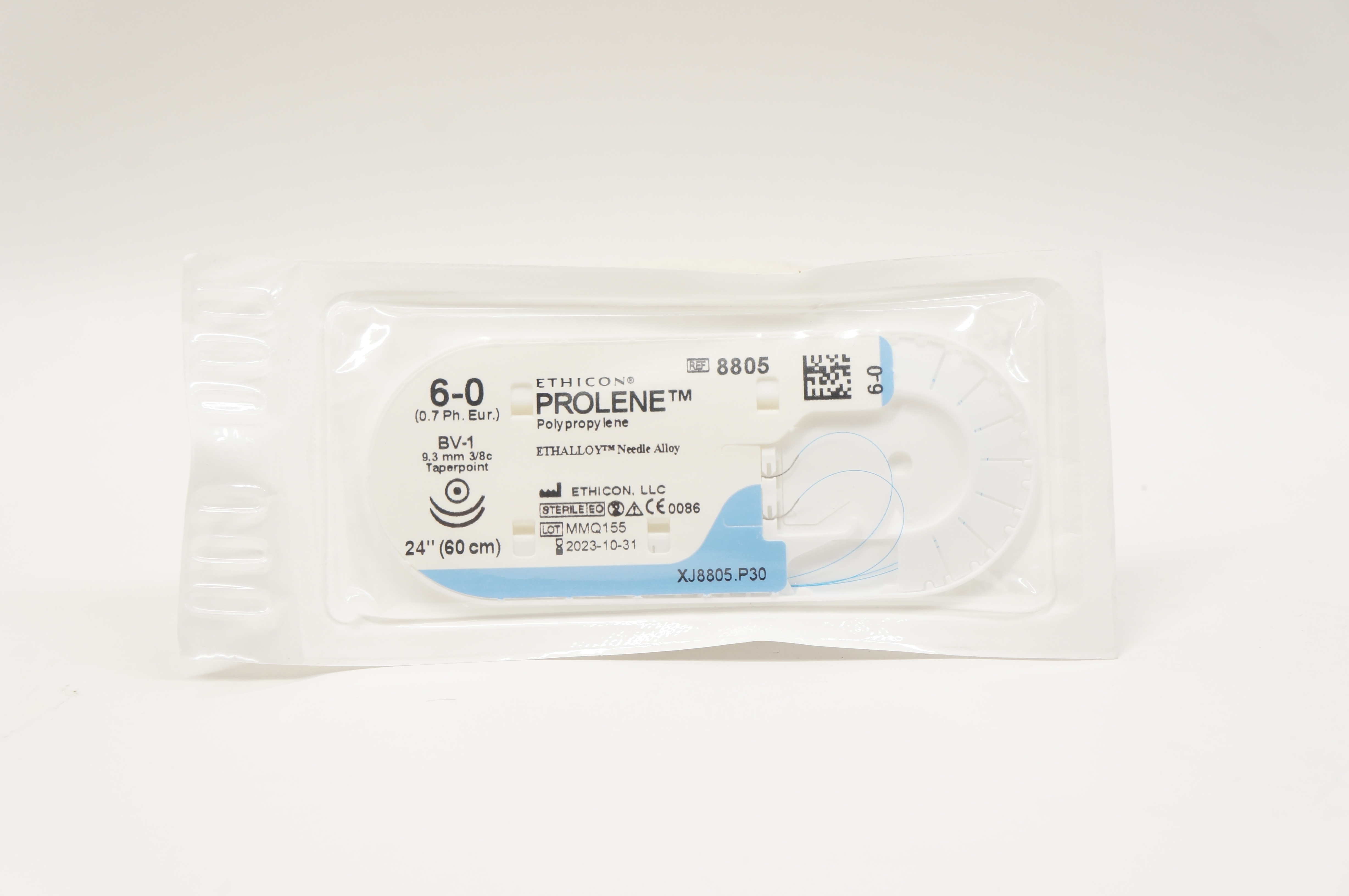 Ethicon 8805 6-0 PROLENE, BV-1, 9.3mm 3/8c Taperpoint, 24inch