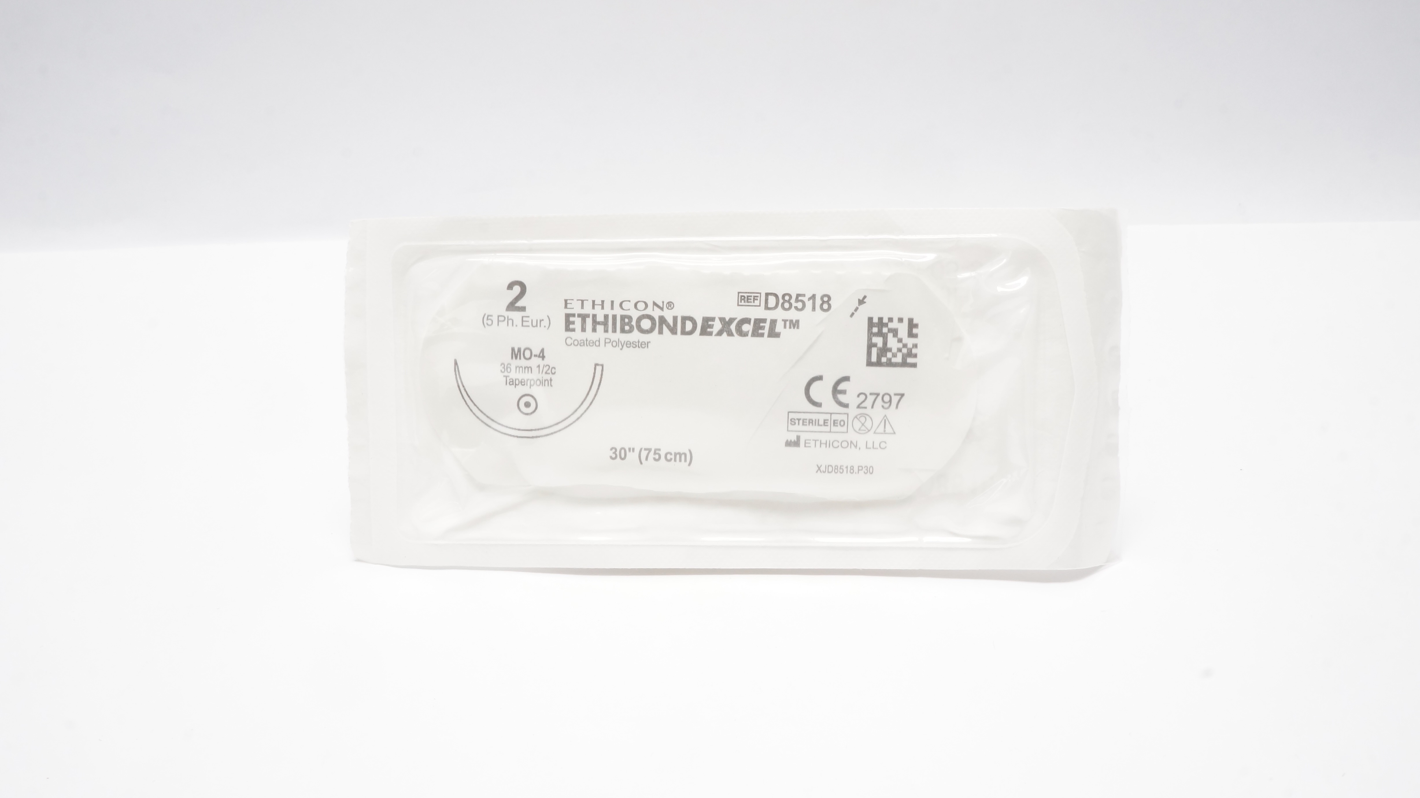 Ethicon D8518 2 ETHIBOND EXCEL 30inch Green Stre. MO-4 36mm Ndle.