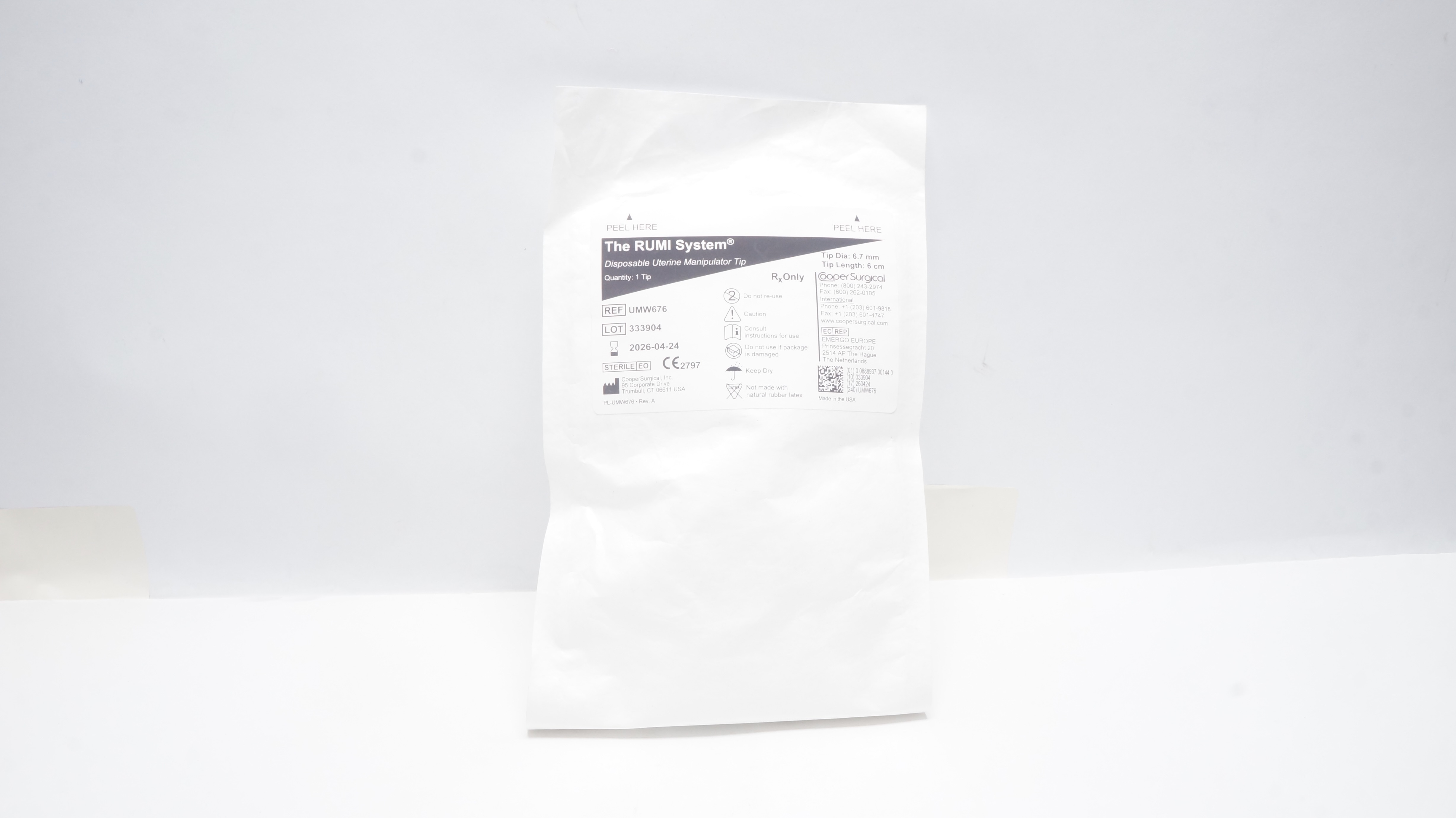 Cooper Surgical UMW676 Disposable Uterine Manipulator Tip 6.7mm x 6cm
