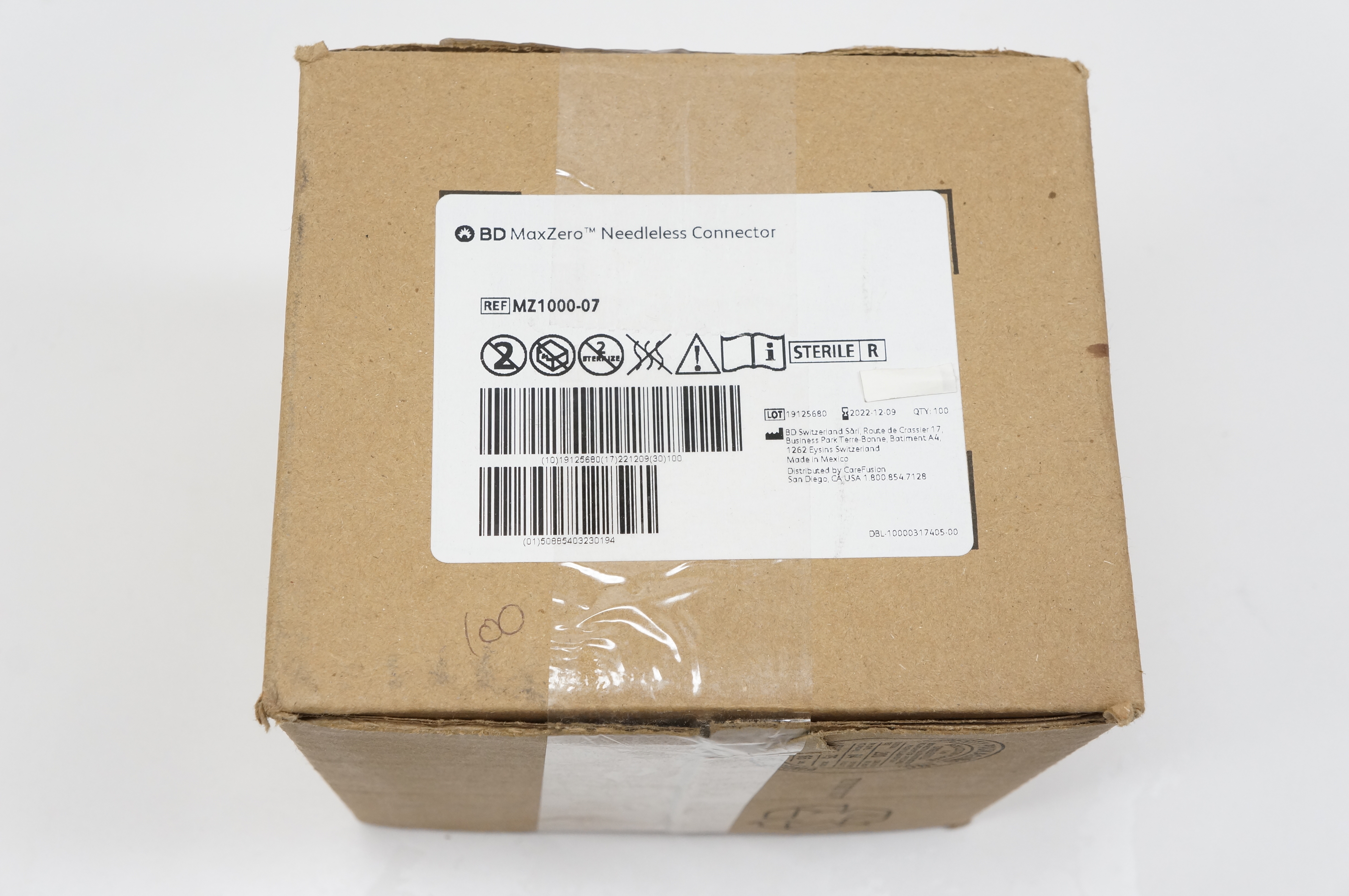 BD MZ1000-07 MaxZero Needleless Connector - Box of 100