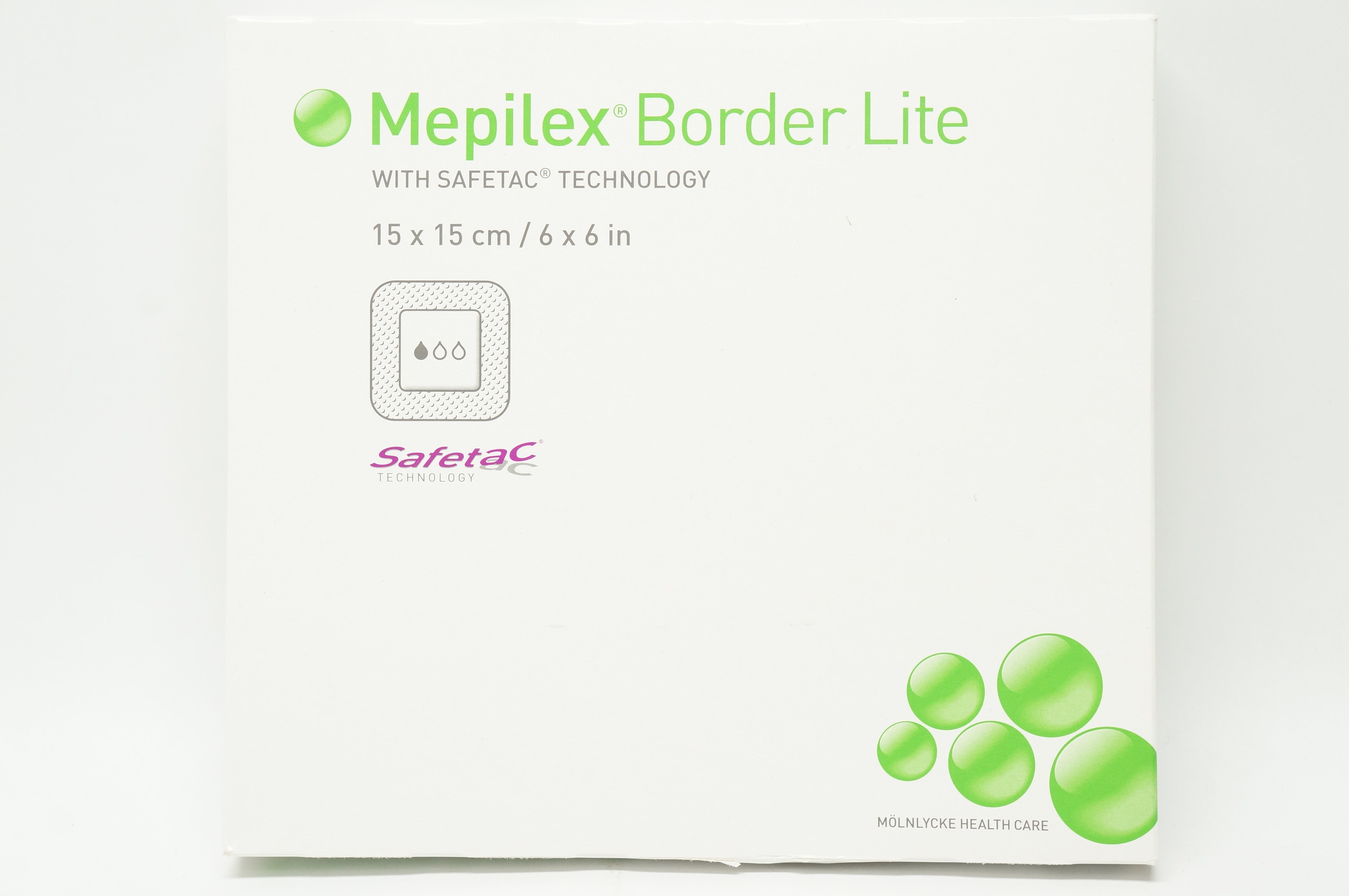 Molnlycke Healthcare 281500 Mepilex Border Lite w/Safetac Tech 6x6inch -Box of 5