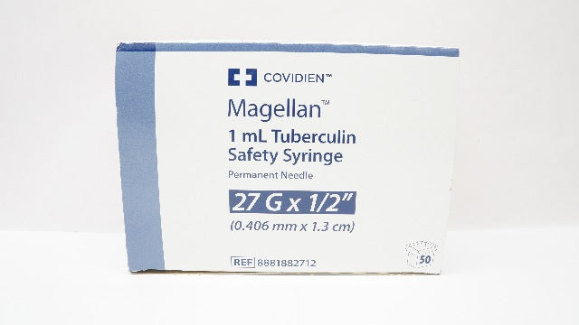 Covidien 8881882712 Magellan 1mL Tuberculin Safety Syringe 27G (x) - Box of 50