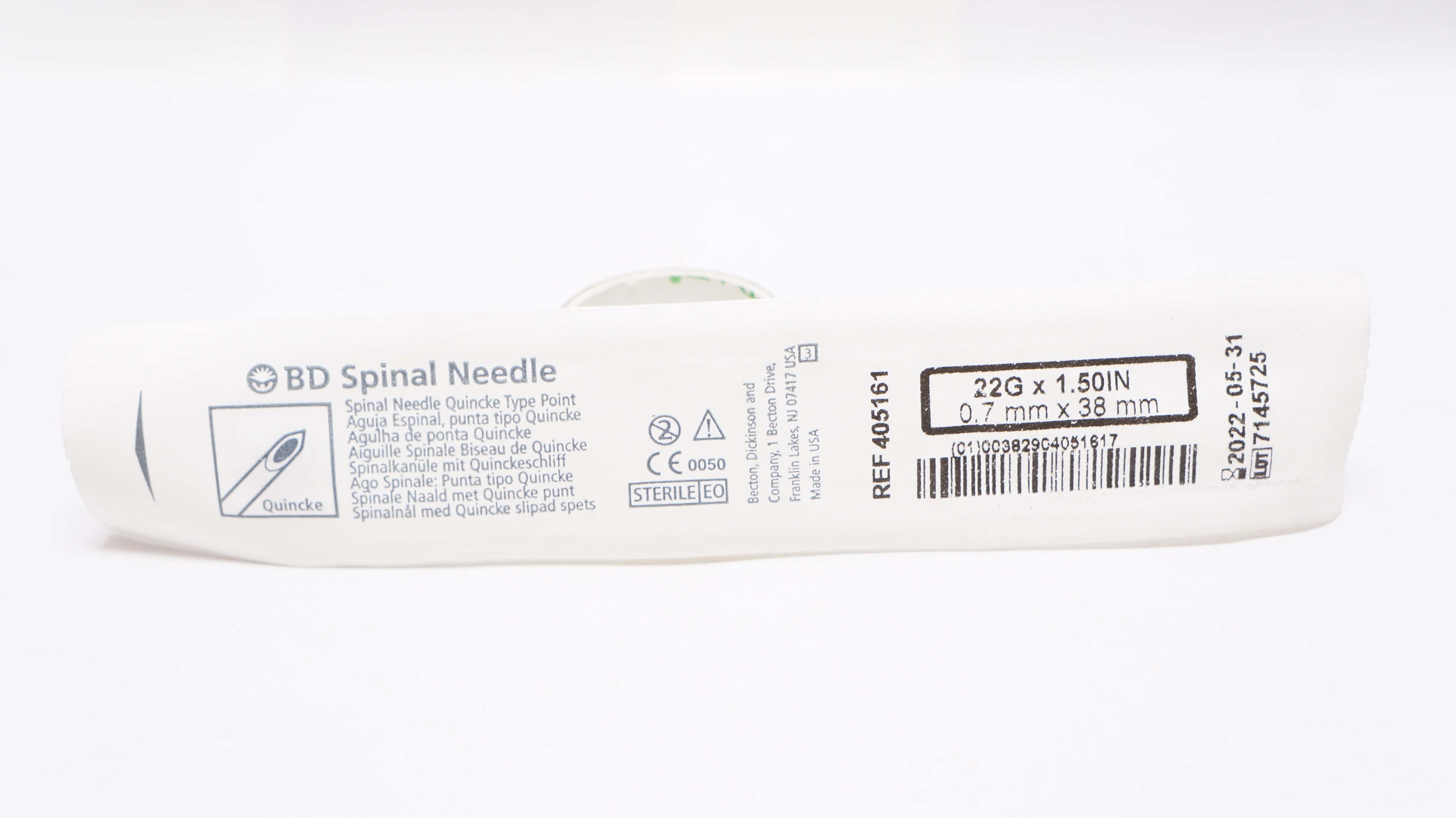 BD 405161 Spinal Ndle Quincke Type Point 22GA x 1.50inch (x)