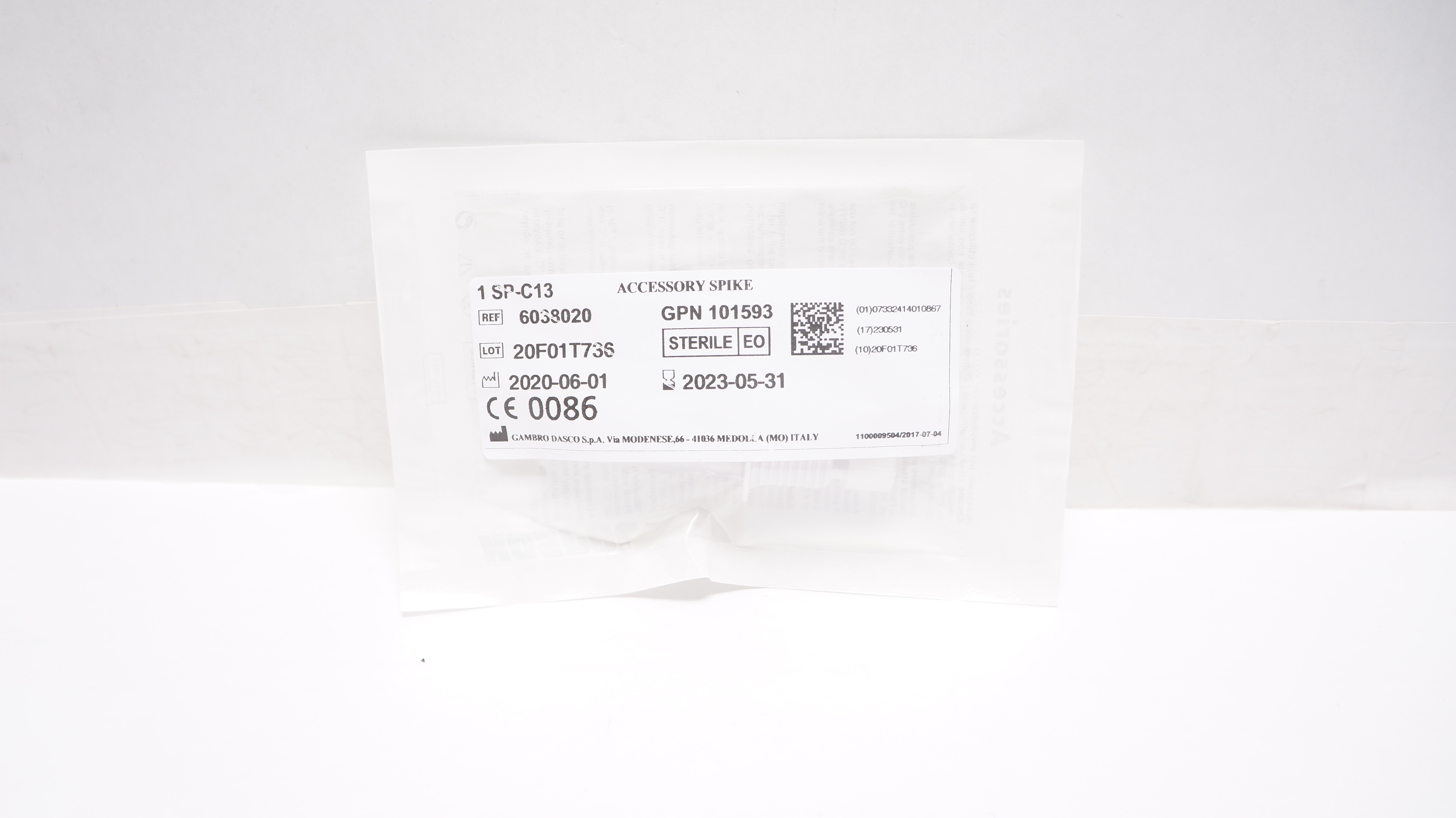Gambro Dasco 6038020 Hospal Accessory Spike (x)