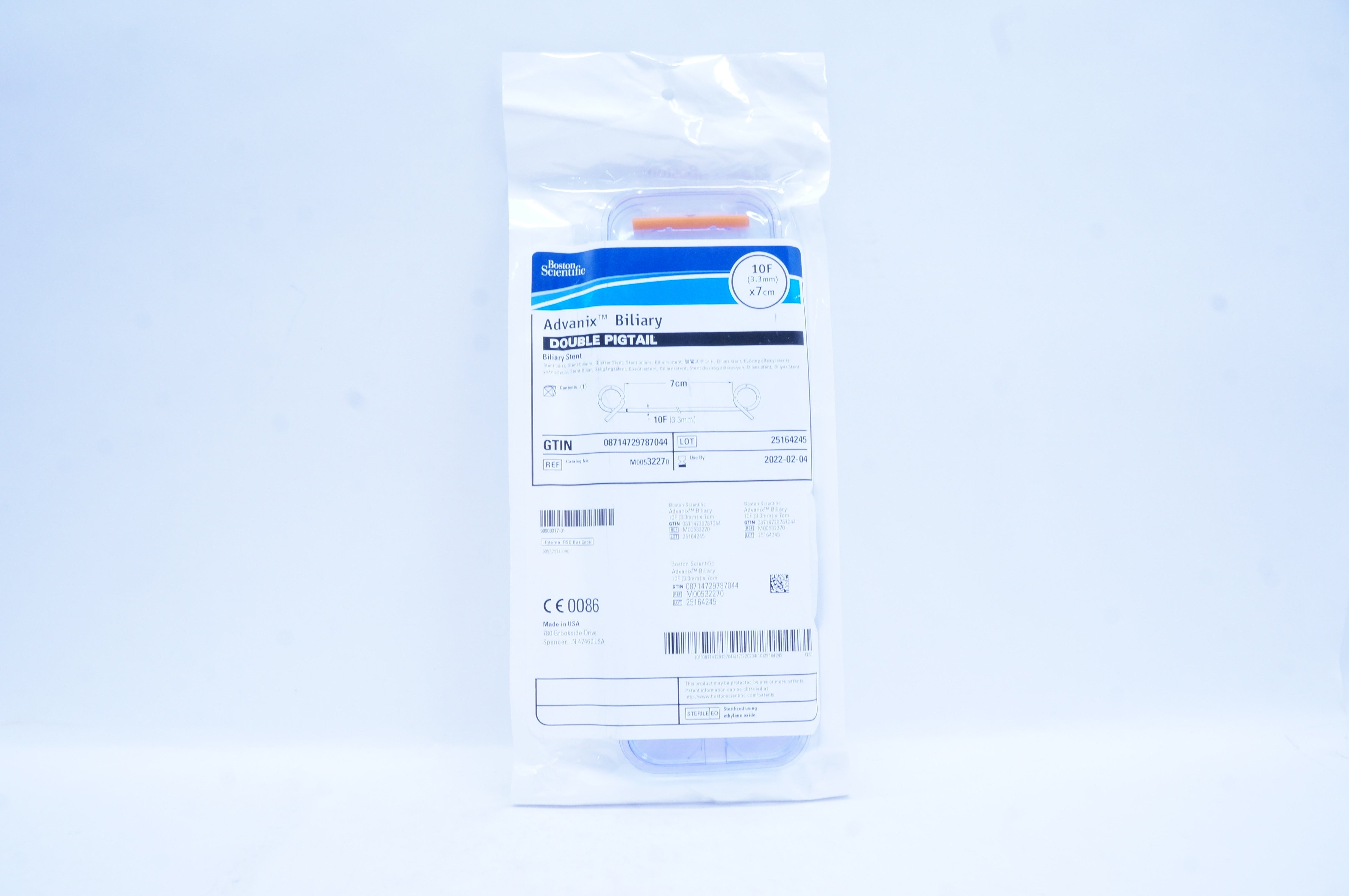Boston Scientific M00532270 Advanix Biliary Stnt., Double Pigtail, 10F x7cm (x)