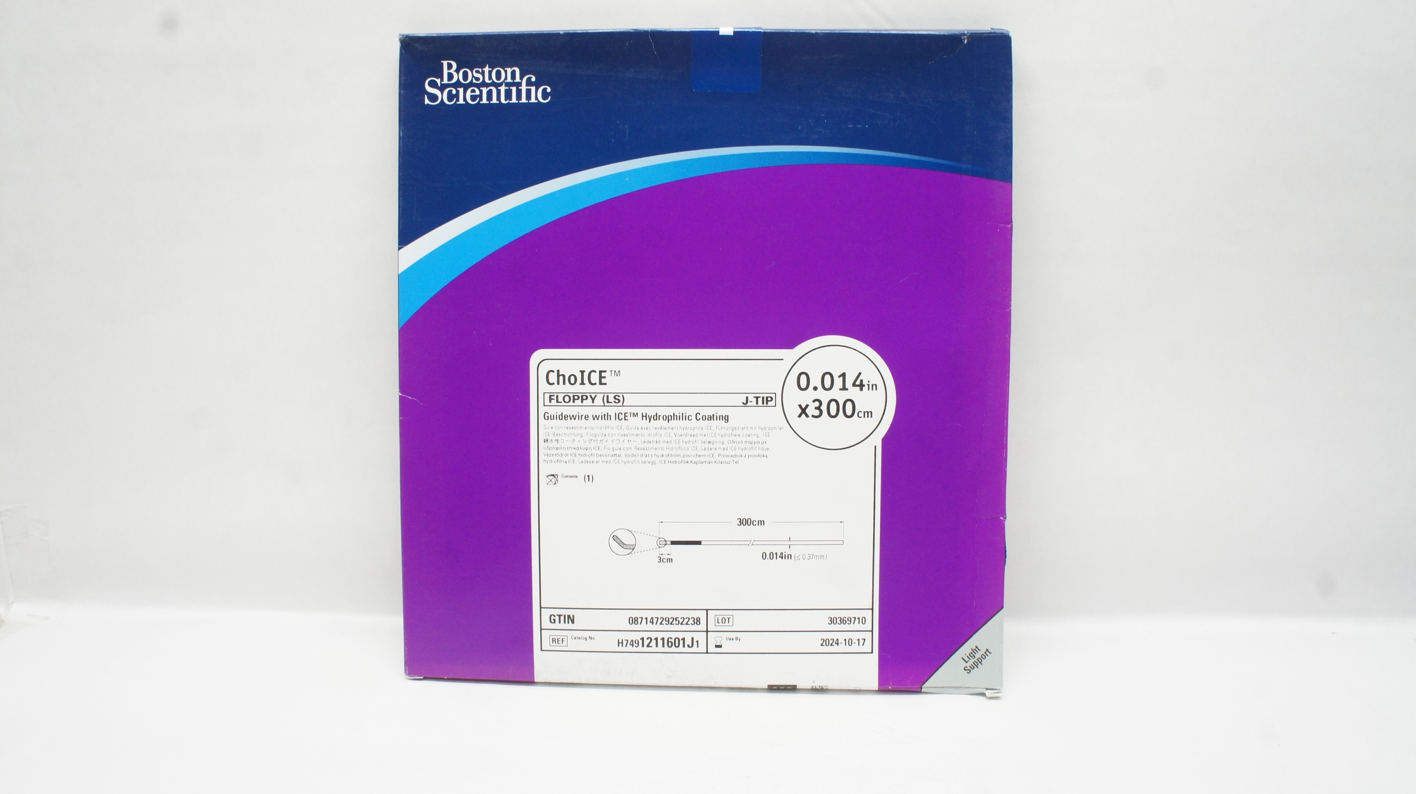Boston Scientific 1211601J ChoICE Guidewire W/ICE Hydrophilic Coating 0.014In