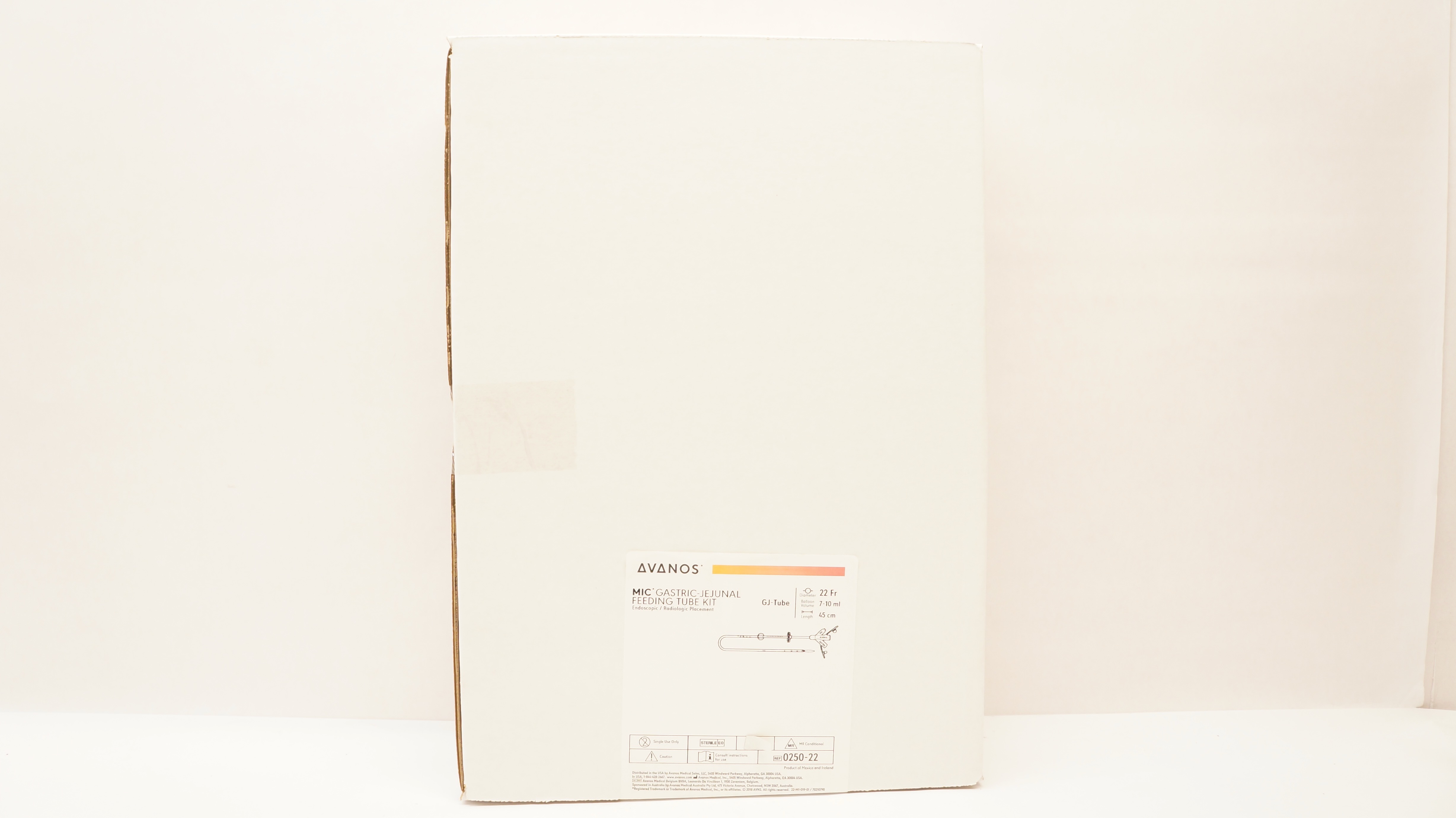 Avanos 0250-22 MIC Gastric-Jejunal Feeding Tube Kit 22Fr x 7-10mL x 45cm (x)