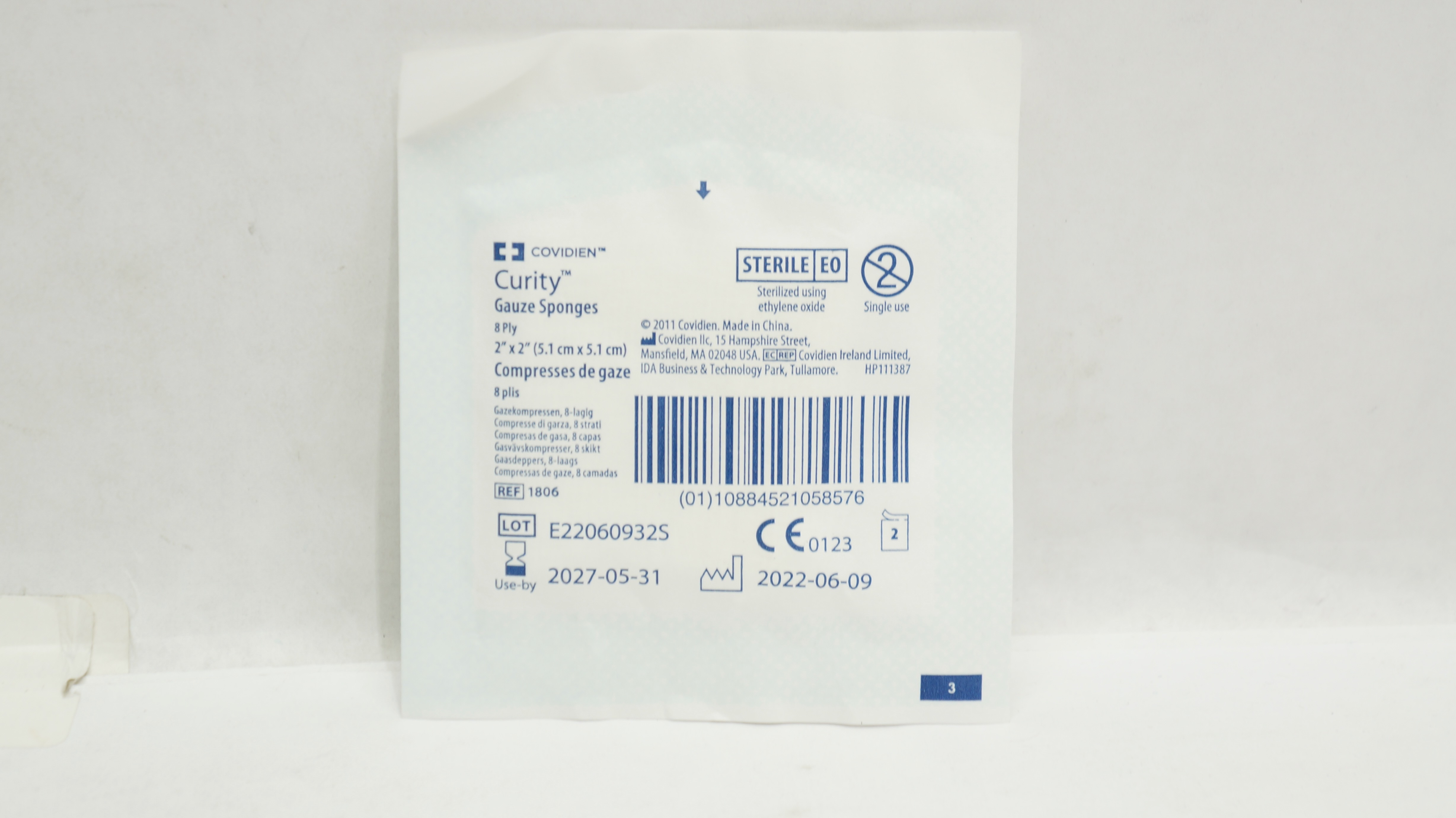 Covidien 1806 Curity Gauze Sponges 8-Ply 2inch x 2inch - Pack of 2