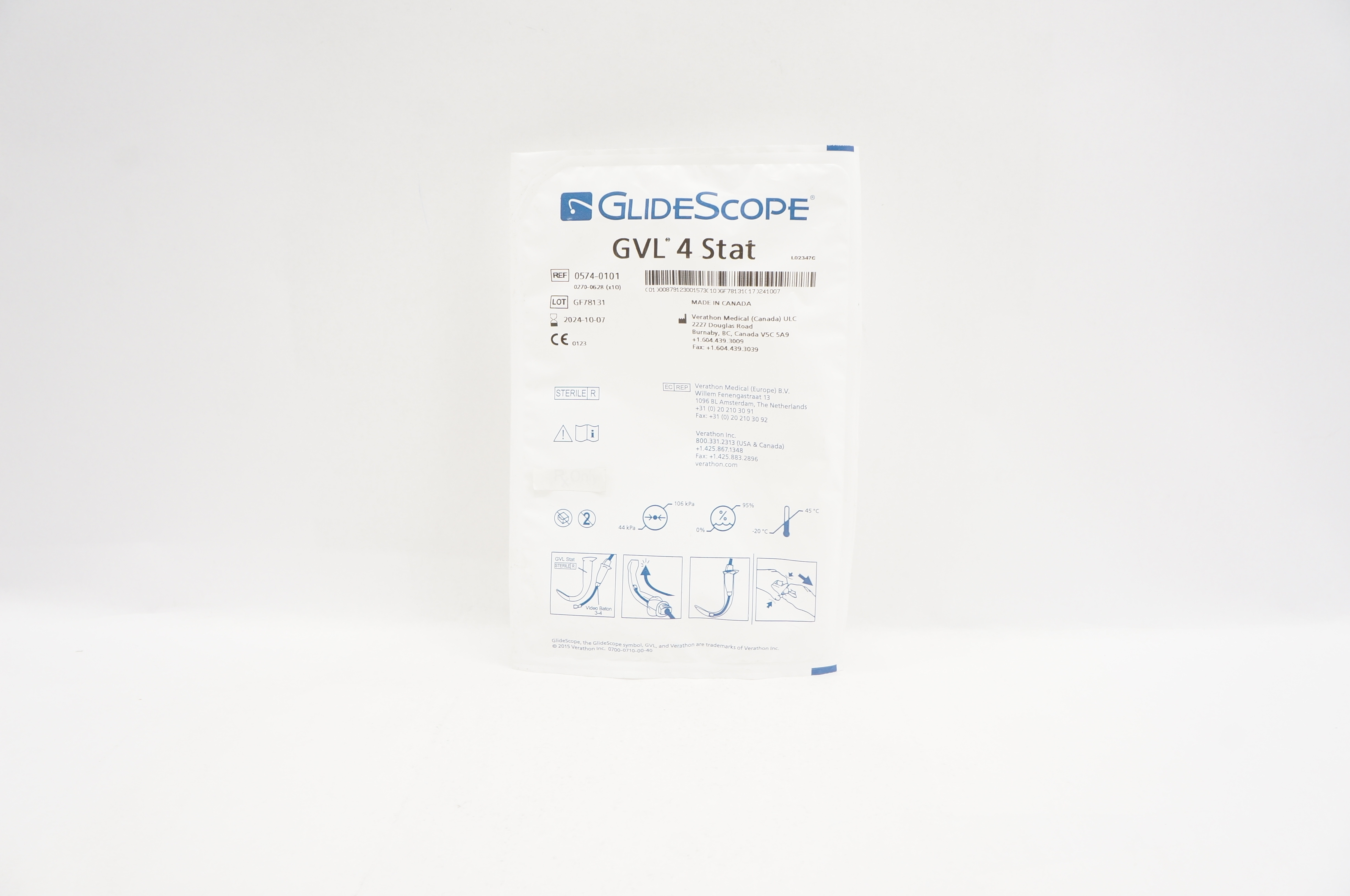 Verathon Medical 0574-0101 GlideScope GVL 4 Stat