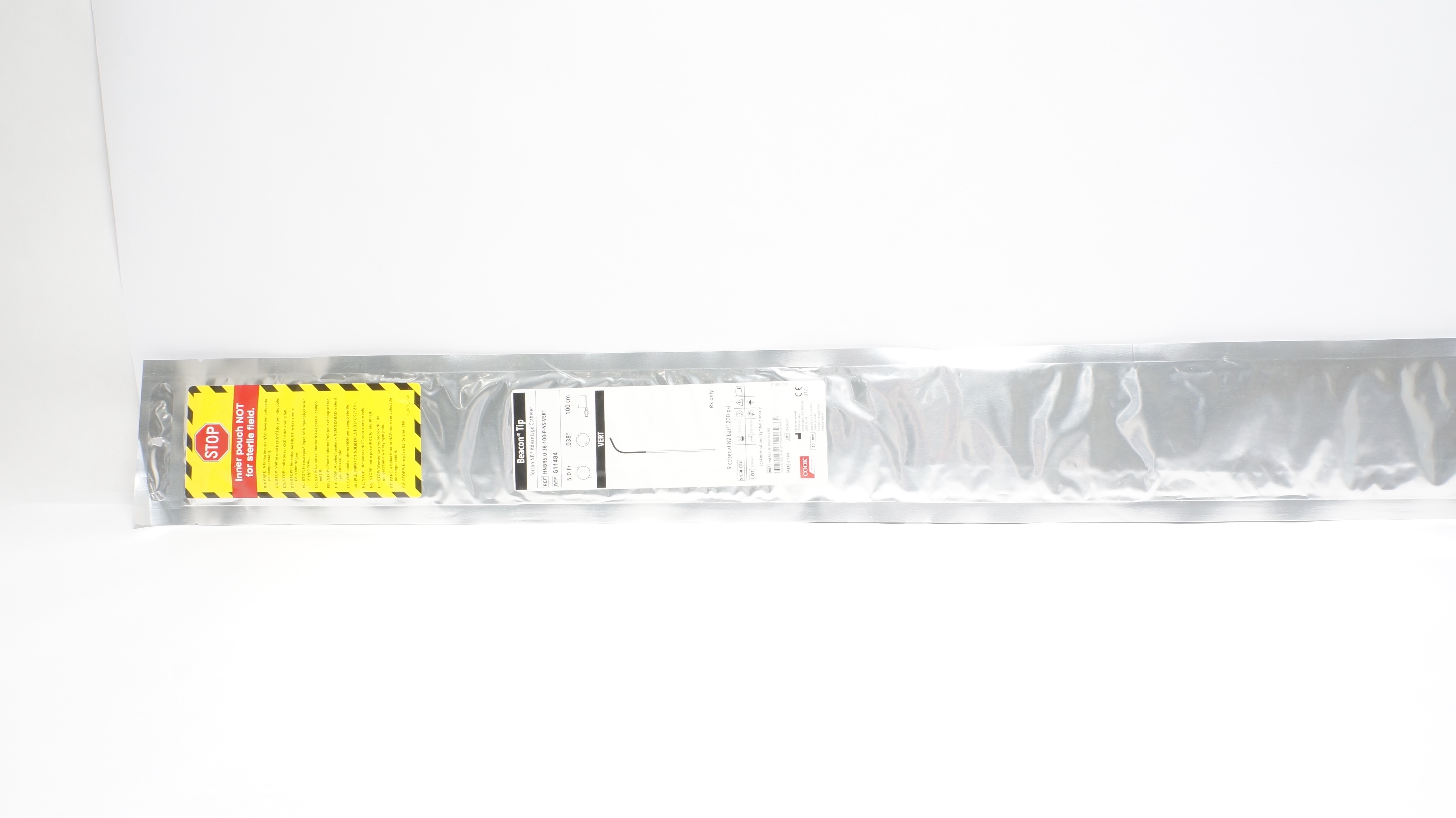 Cook G11484 BEACON TIP Torcon NB Advantage Angiographic Catheter 5Fr. 100cm